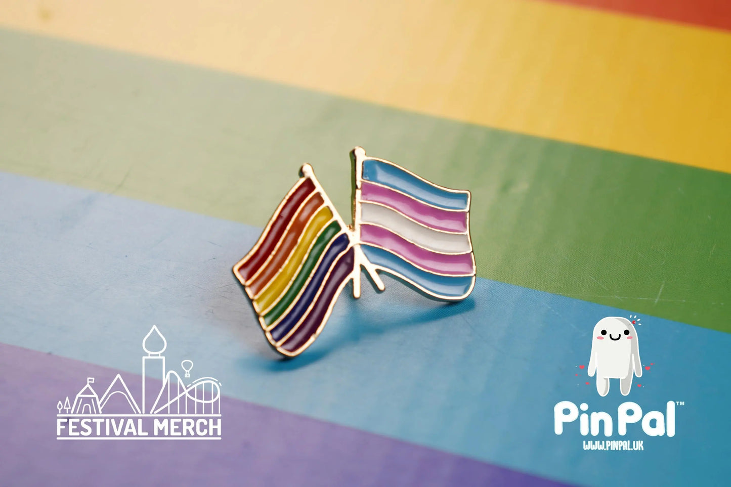 Rainbow Flag Pin | Enamel - PinPal UK002 - LGBT Pride Badge Stud Lesbian Gay Bisexual Transgender Queer Metal Button Pride gift Pride outfit