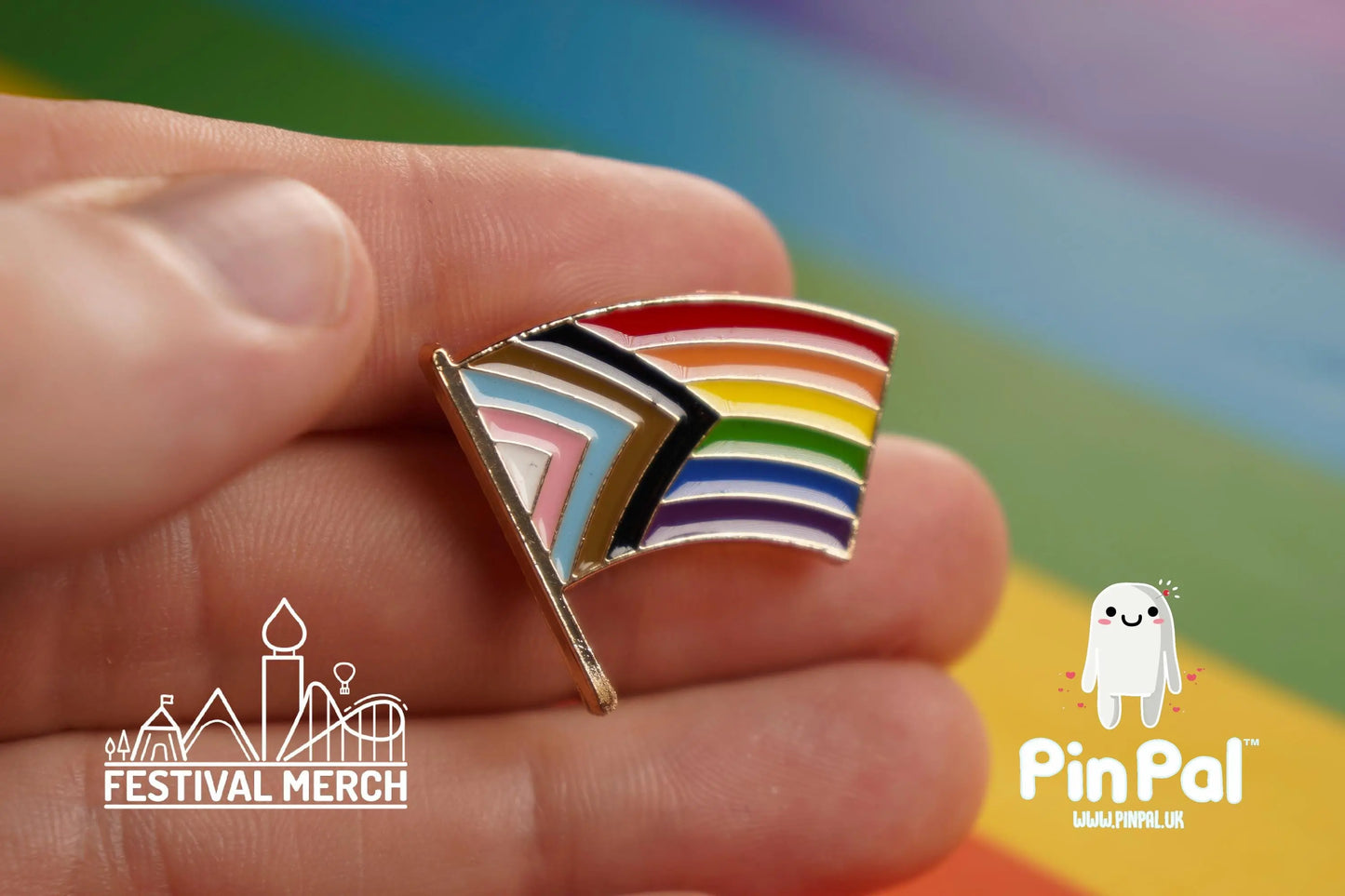Rainbow Flag Pin | Enamel - PinPal UK070 - LGBT Pride Badge Stud Lesbian Gay Bisexual Transgender Queer Metal Button Pride gift Pride outfit