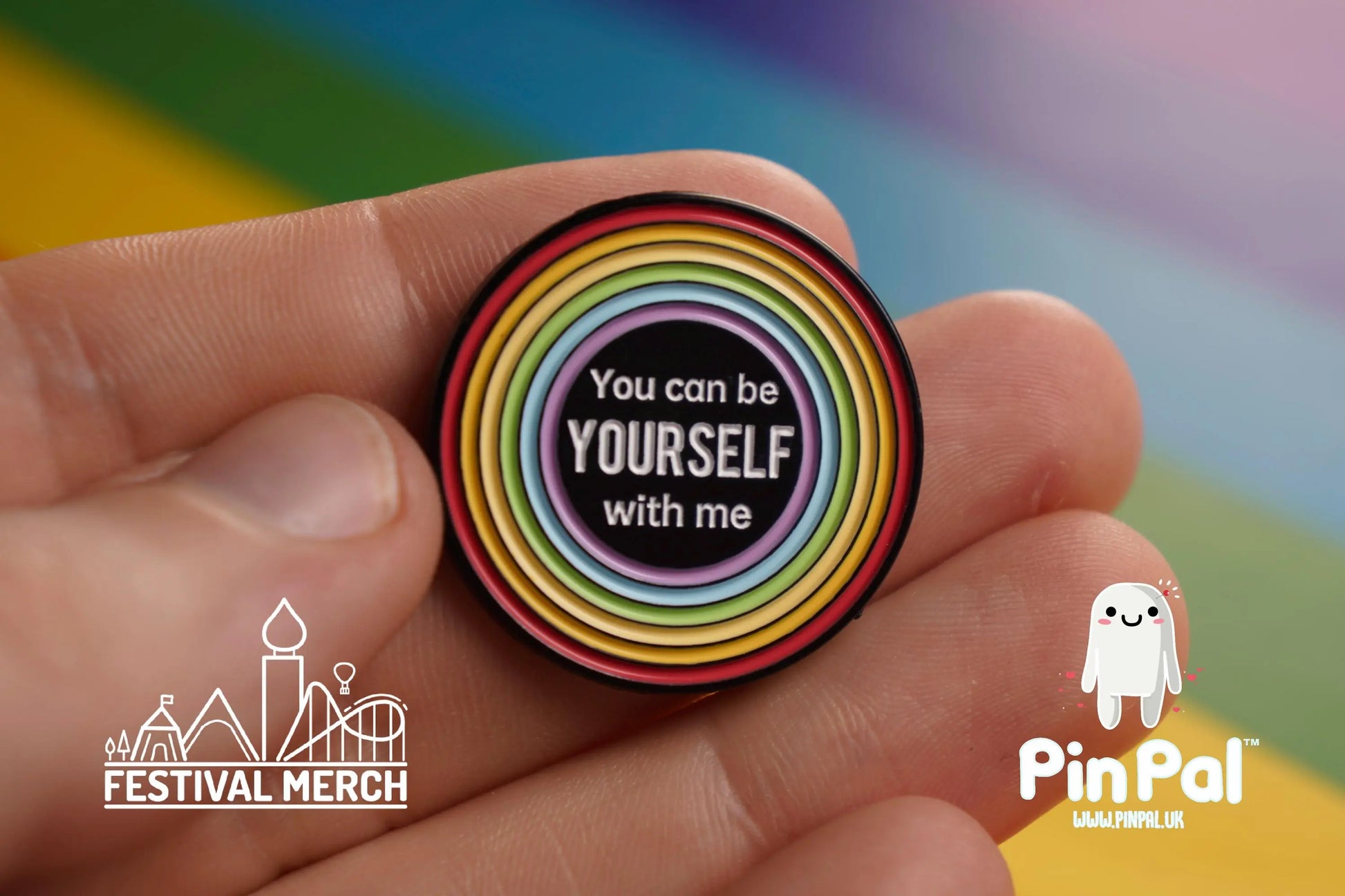 Rainbow Flag Pin | Enamel - PinPal UK073 - LGBT Pride Badge Stud Lesbian Gay Bisexual Transgender Queer Metal Button Pride gift Pride outfit