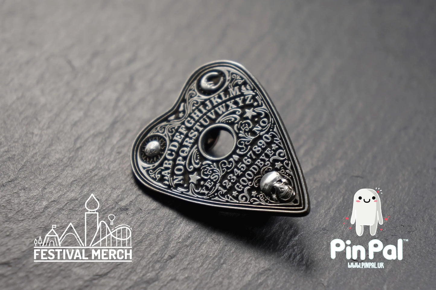 Halloween Enamel Pin - PinPal UK214 - Spooky badge Ghost Emo Cute Button Funny Boo Vampire Hand ouija board scary movie gift outfit