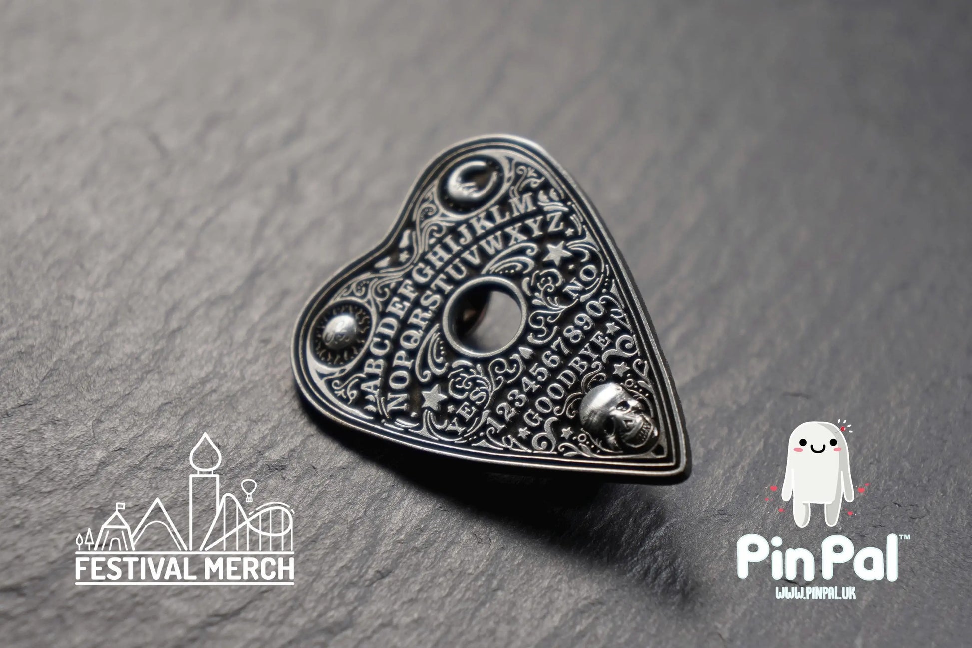 Halloween Enamel Pin - PinPal UK214 - Spooky badge Ghost Emo Cute Button Funny Boo Vampire Hand ouija board scary movie gift outfit