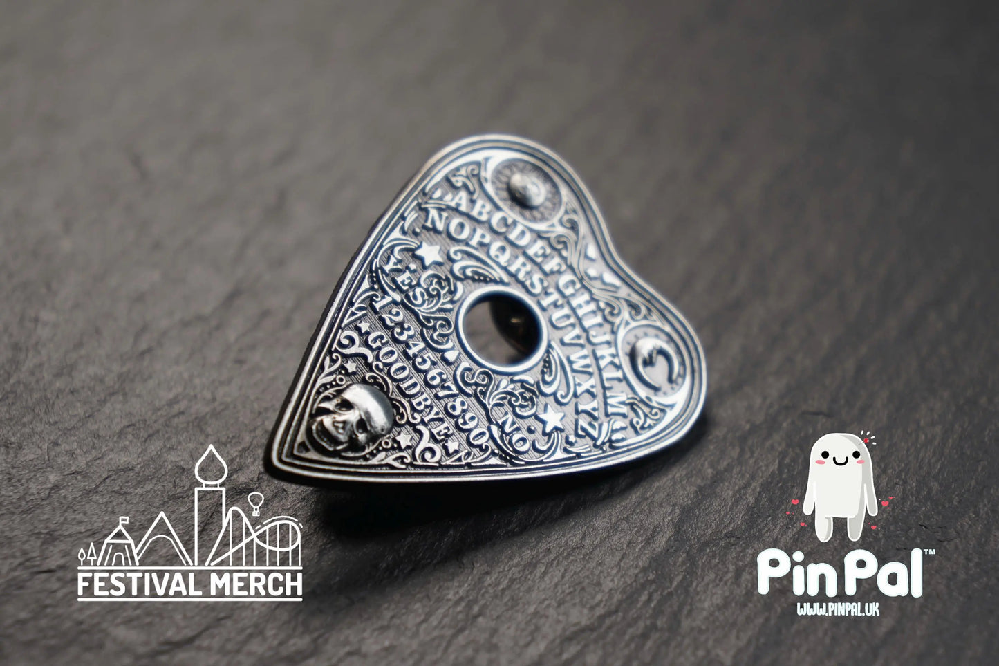 Halloween Enamel Pin - PinPal UK214 - Spooky badge Ghost Emo Cute Button Funny Boo Vampire Hand ouija board scary movie gift outfit