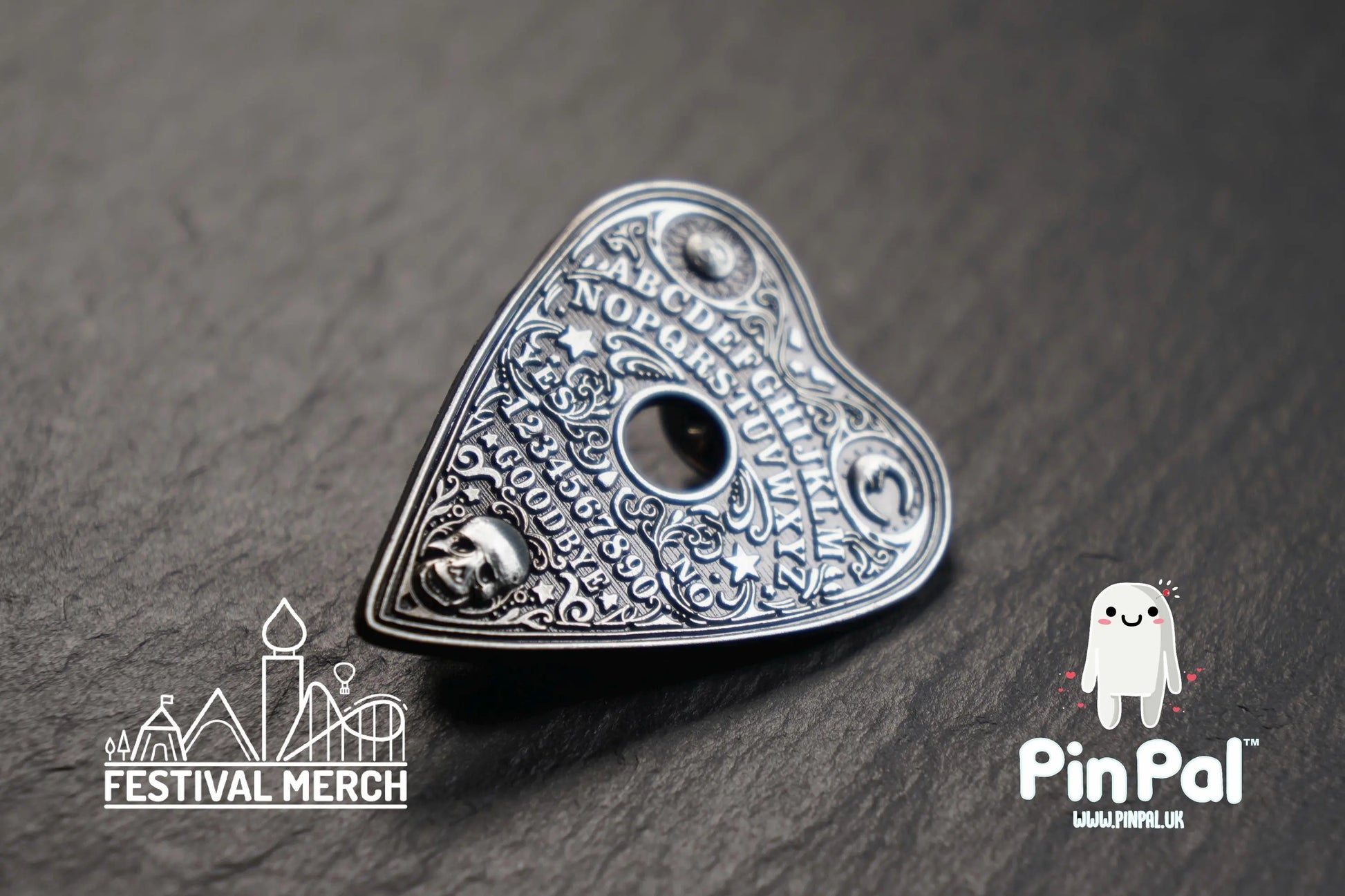 Halloween Enamel Pin - PinPal UK214 - Spooky badge Ghost Emo Cute Button Funny Boo Vampire Hand ouija board scary movie gift outfit