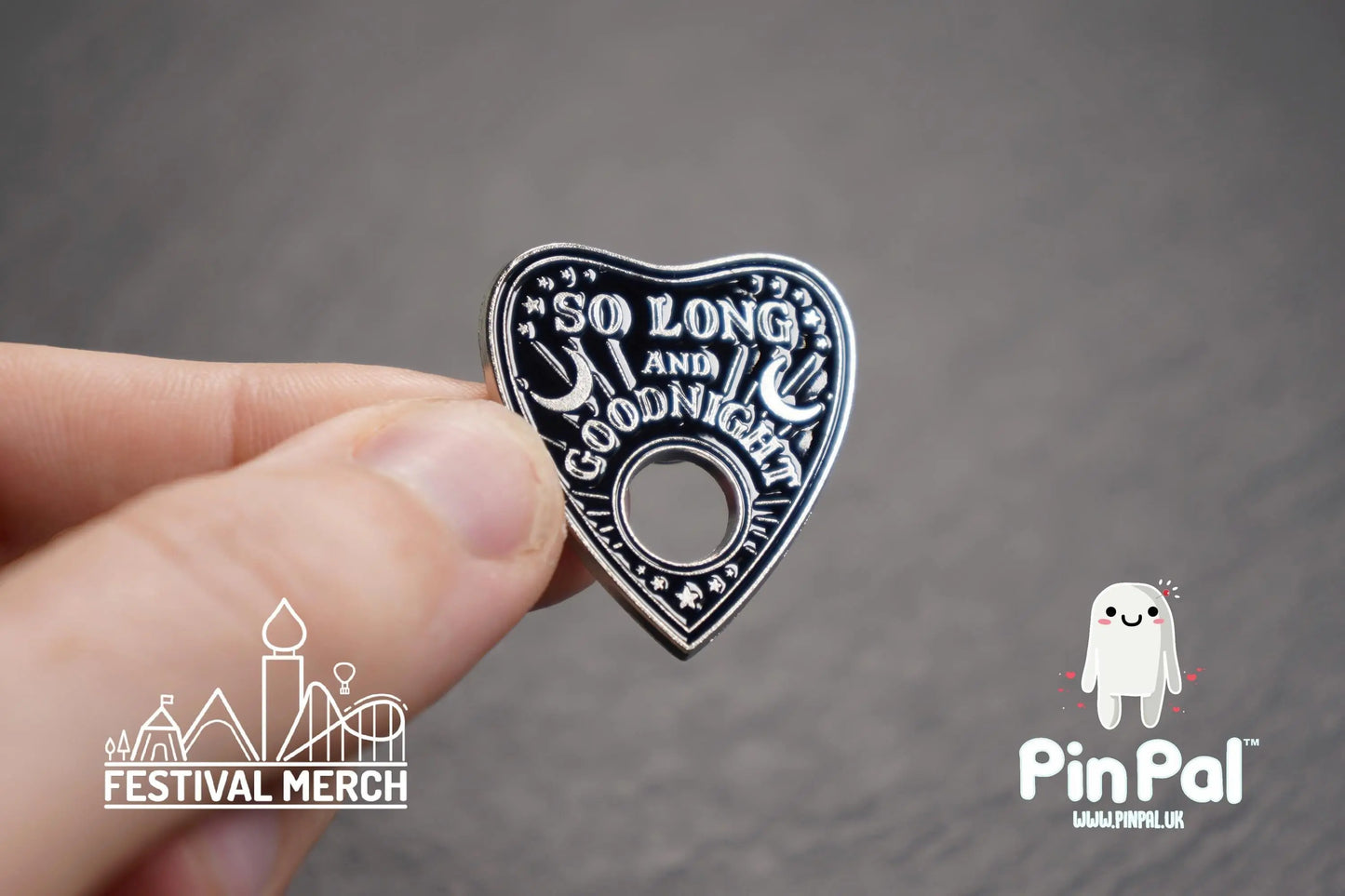 Halloween Enamel Pin - PinPal UK220 - Spooky badge Ghost Emo Cute Button Funny Boo Vampire Hand ouija board scary movie gift outfit