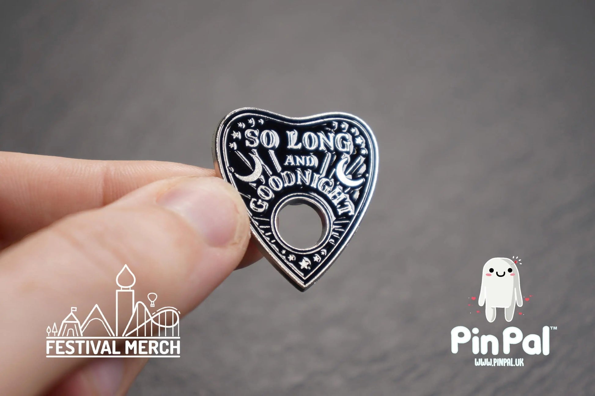 Halloween Enamel Pin - PinPal UK220 - Spooky badge Ghost Emo Cute Button Funny Boo Vampire Hand ouija board scary movie gift outfit