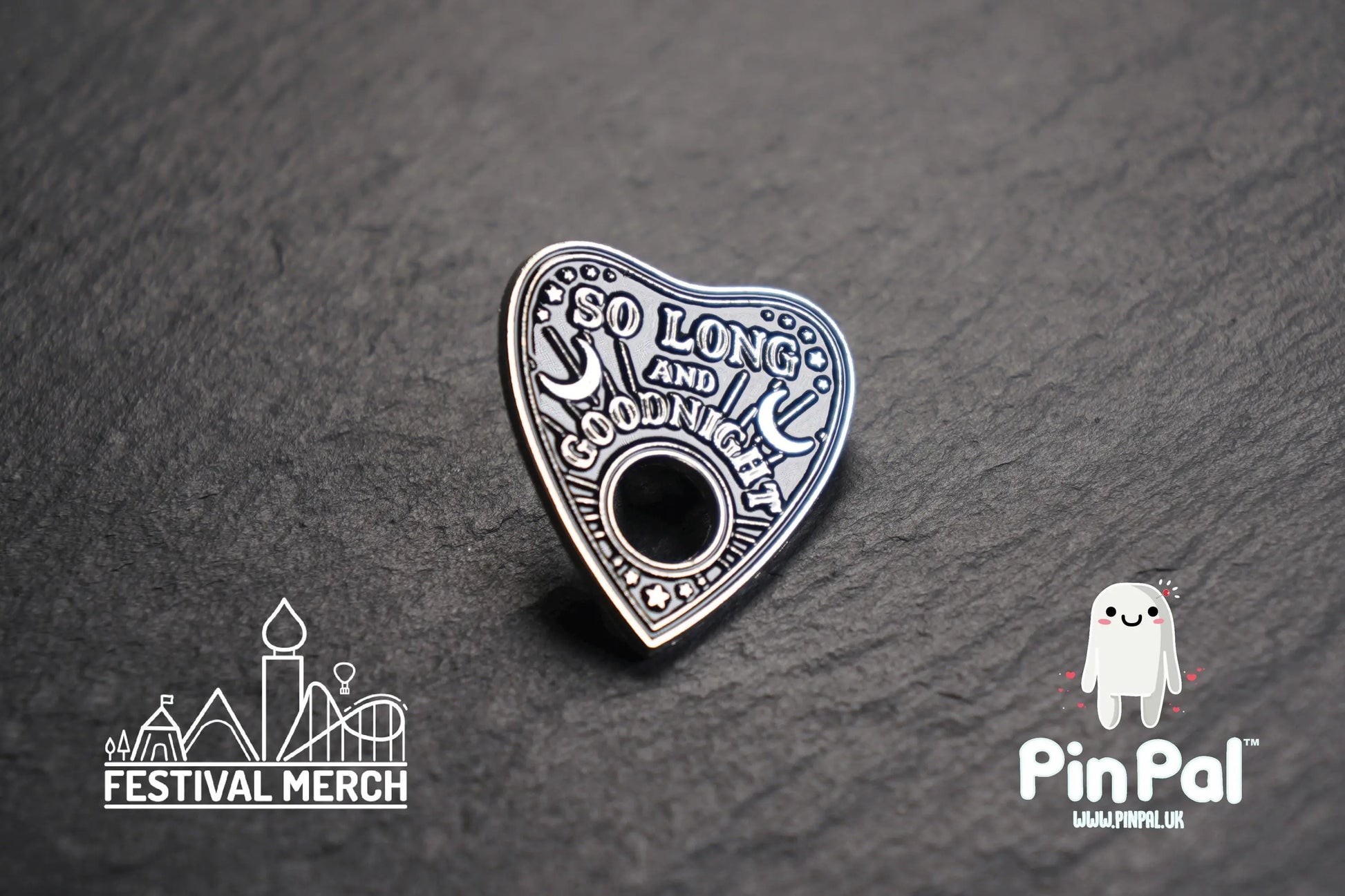 Halloween Enamel Pin - PinPal UK220 - Spooky badge Ghost Emo Cute Button Funny Boo Vampire Hand ouija board scary movie gift outfit