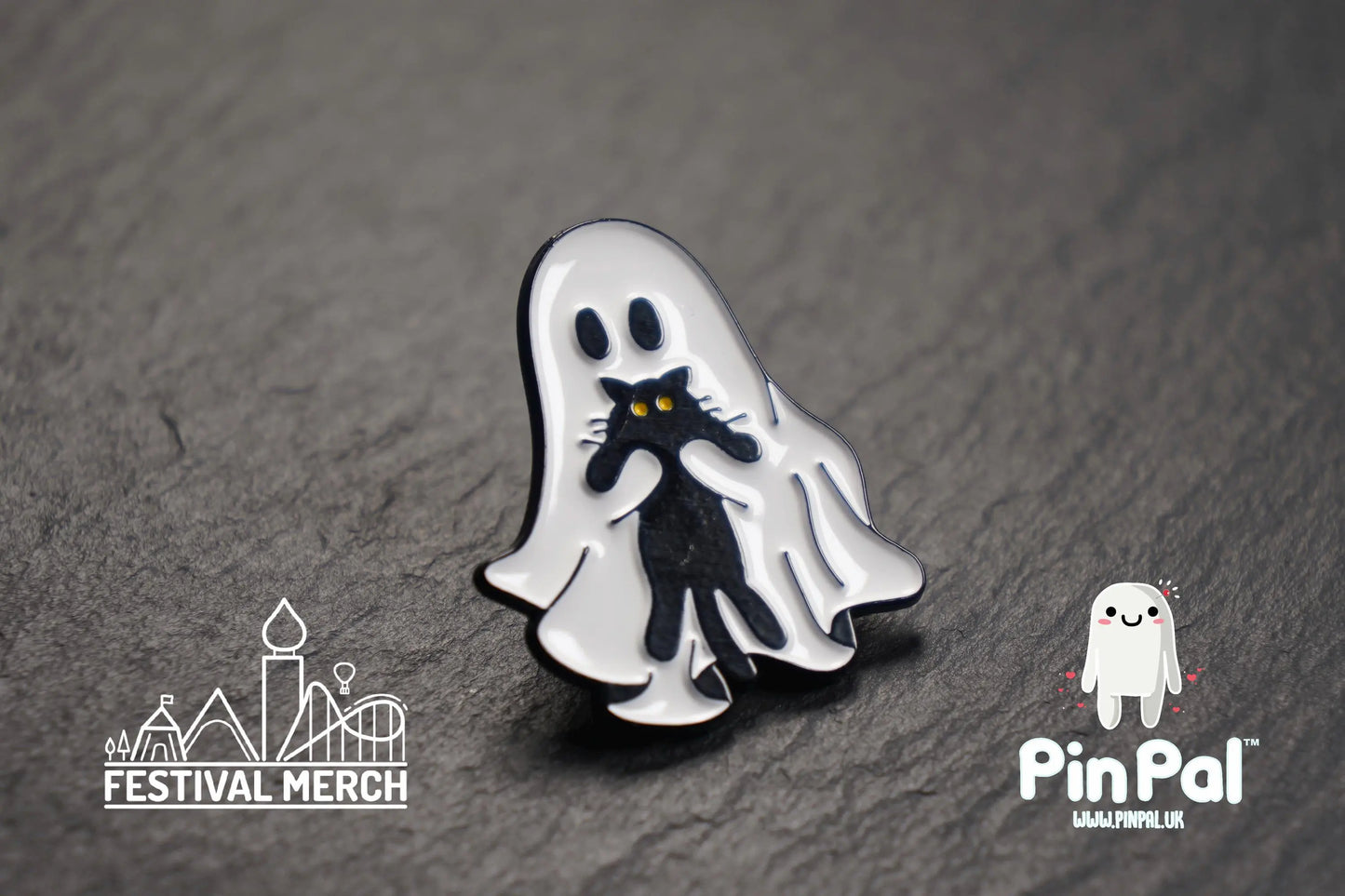Halloween Enamel Pin - PinPal UK221 - Spooky badge Ghost Emo Cute Button Funny Boo Vampire Hand ouija board scary movie gift outfit