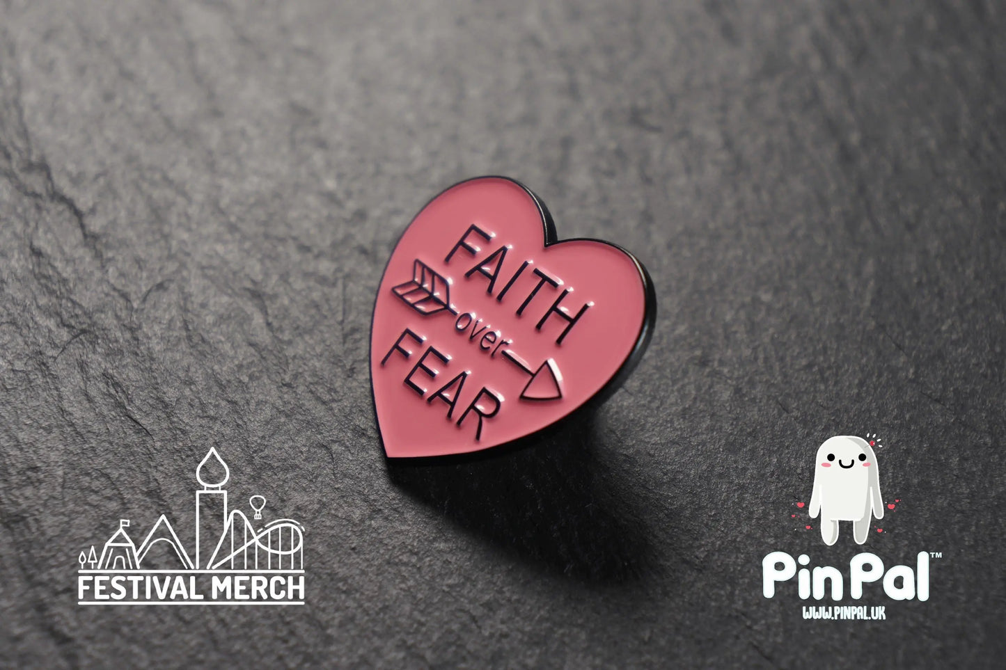 Faith over fear Enamel Pin - PinPal UK093 - Pin Badges - Funny Gift, Music Gift, Anime Gift, Cute Gift, Positive gift, Unique Gift Religious