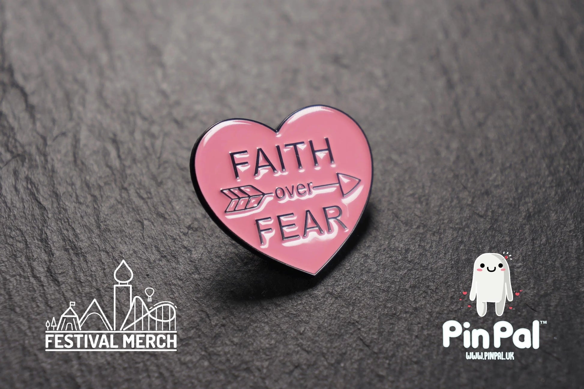 Faith over fear Enamel Pin - PinPal UK093 - Pin Badges - Funny Gift, Music Gift, Anime Gift, Cute Gift, Positive gift, Unique Gift Religious
