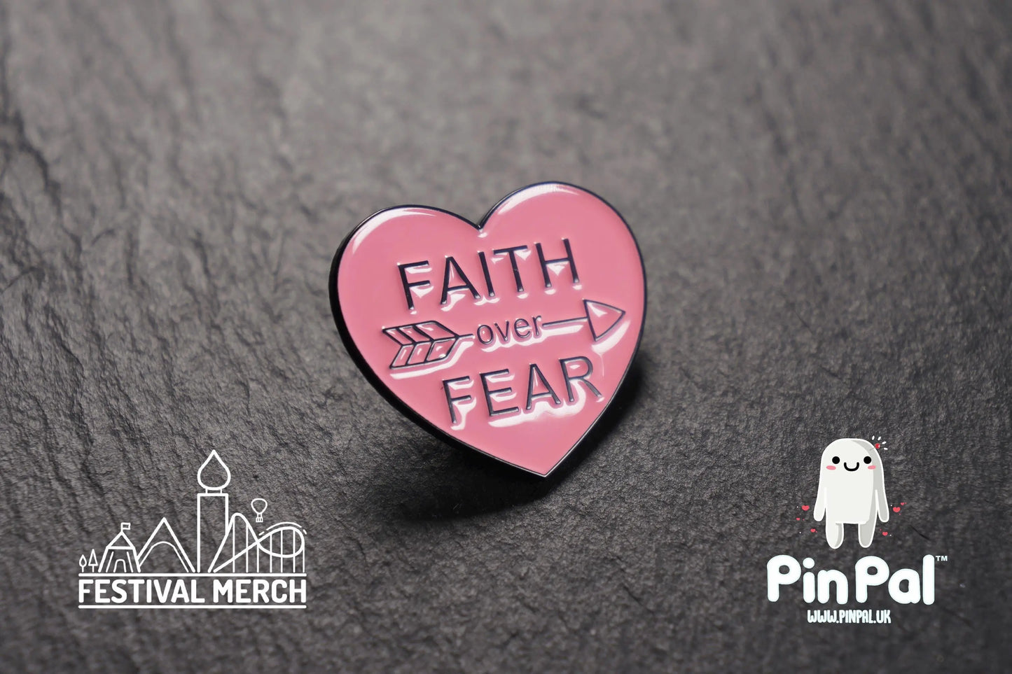 Faith over fear Enamel Pin - PinPal UK093 - Pin Badges - Funny Gift, Music Gift, Anime Gift, Cute Gift, Positive gift, Unique Gift Religious