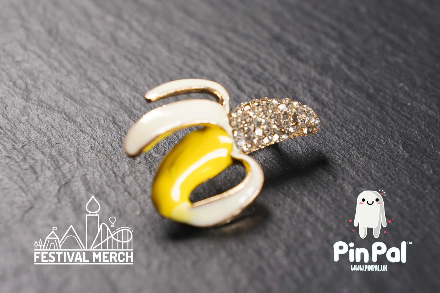 Banana Enamel Pin - PinPal UK150 - Pin Badges - Funny Gift, Music Gift, Anime Gift, Cute Gift, Positive gift, Cheeky Rude Gift, Unique Gift