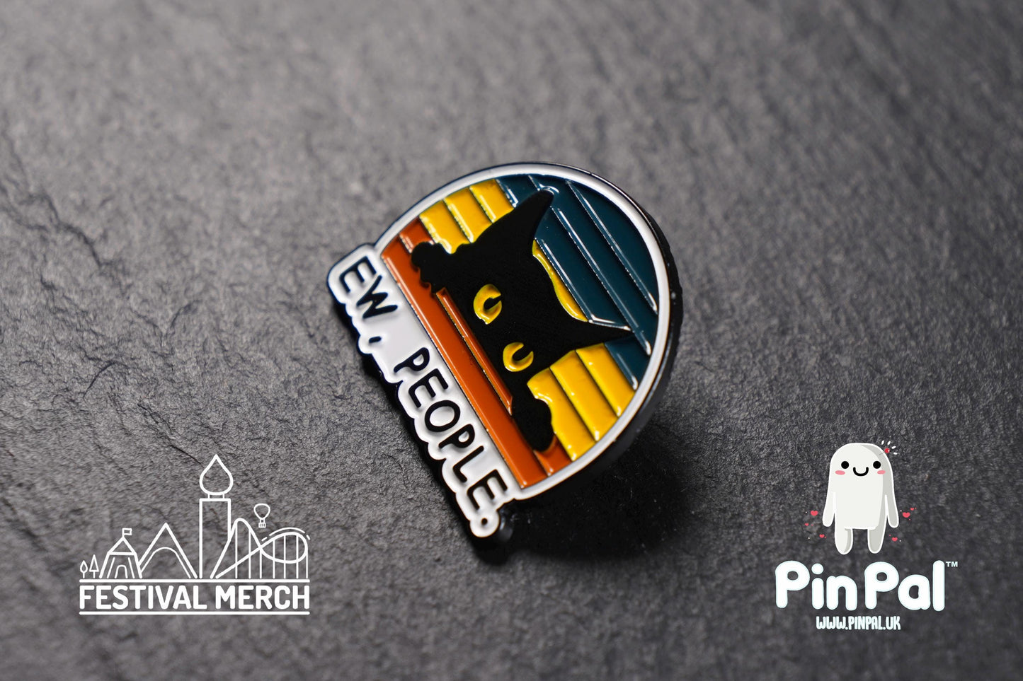 Cat Enamel Pin - PinPal UK178 - Pin Badges - Funny Gift, Music Gift, Anime Gift, Cute Gift, Positive gift, Cheeky Rude Gift, Unique Gift