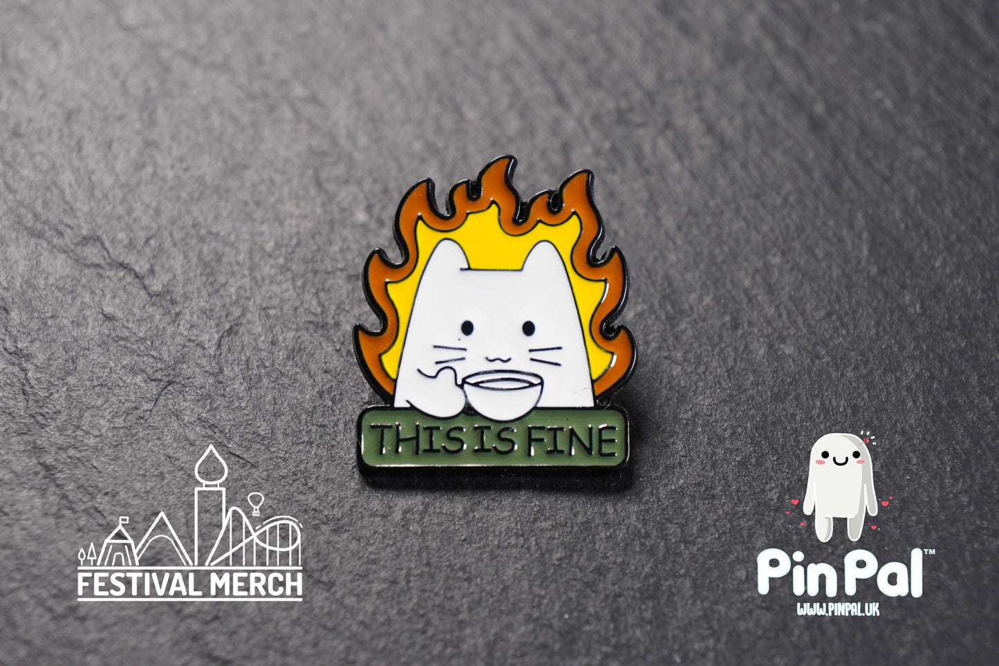 Cat Enamel Pin - PinPal UK179 - Pin Badges - Funny Gift, Music Gift, Anime Gift, Cute Gift, Positive gift, Cheeky Rude Gift, Unique Gift