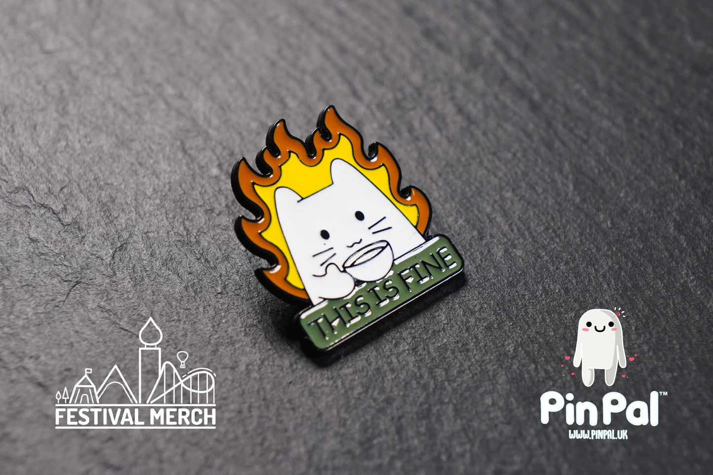 Cat Enamel Pin - PinPal UK179 - Pin Badges - Funny Gift, Music Gift, Anime Gift, Cute Gift, Positive gift, Cheeky Rude Gift, Unique Gift