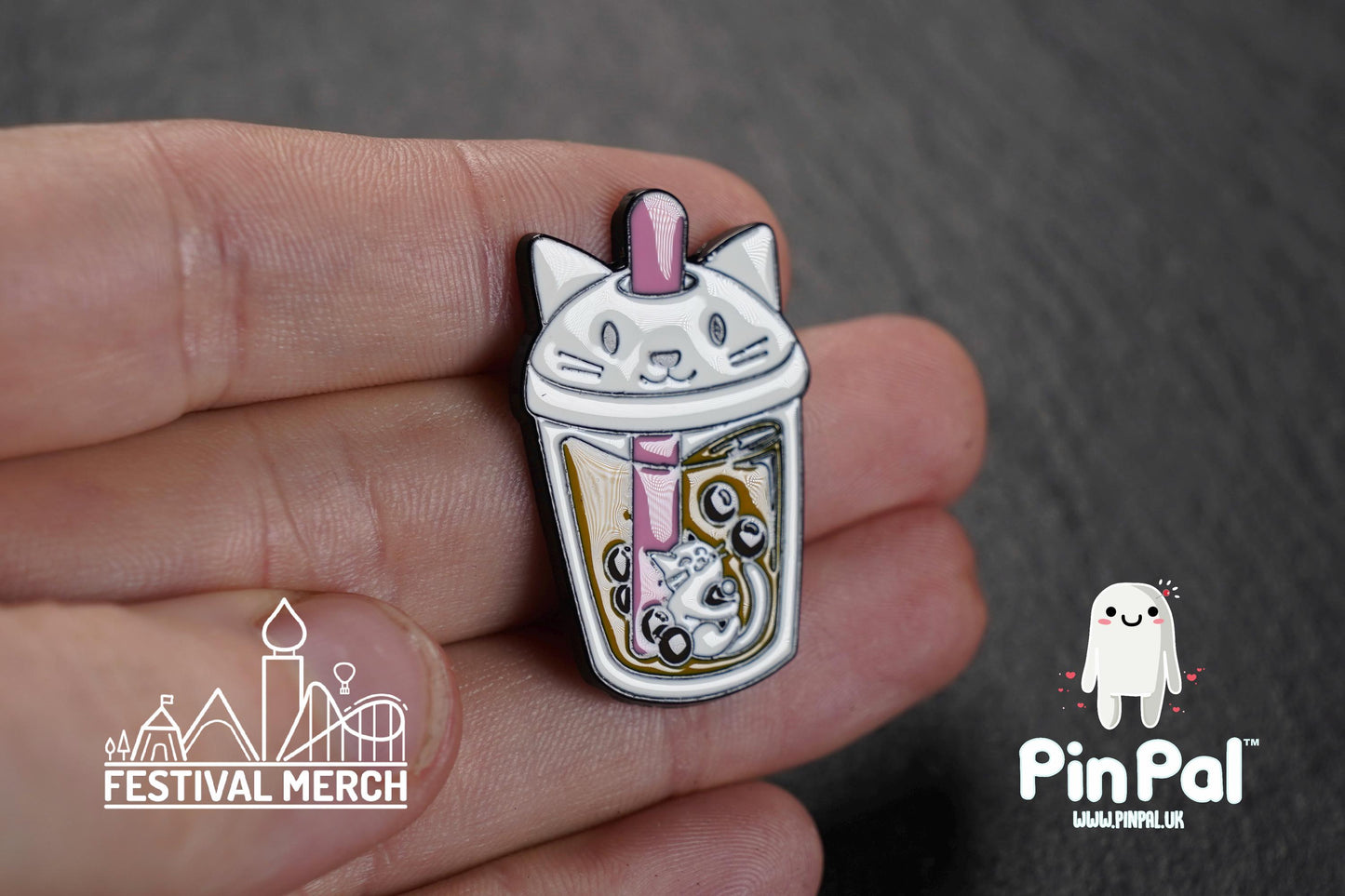 Cat Enamel Pin - PinPal UK183 - Pin Badges - Funny Gift, Music Gift, Anime Gift, Cute Gift, Positive gift, Cheeky Rude Gift, Unique Gift