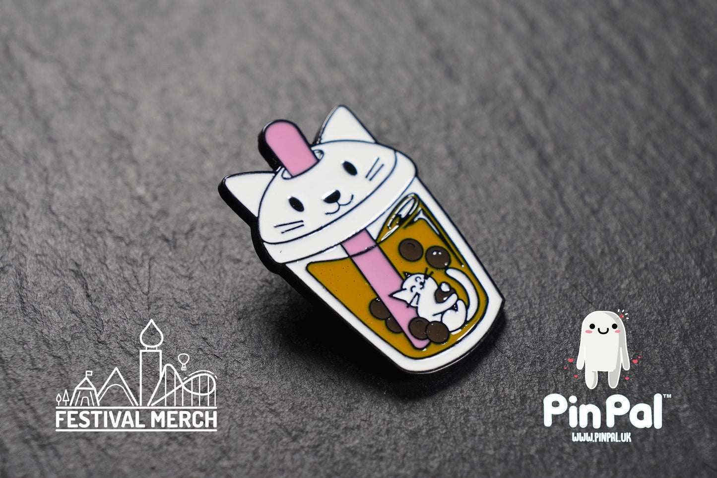 Cat Enamel Pin - PinPal UK183 - Pin Badges - Funny Gift, Music Gift, Anime Gift, Cute Gift, Positive gift, Cheeky Rude Gift, Unique Gift