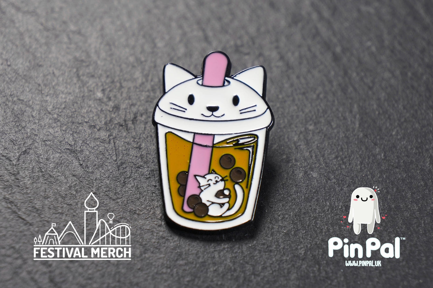 Cat Enamel Pin - PinPal UK183 - Pin Badges - Funny Gift, Music Gift, Anime Gift, Cute Gift, Positive gift, Cheeky Rude Gift, Unique Gift