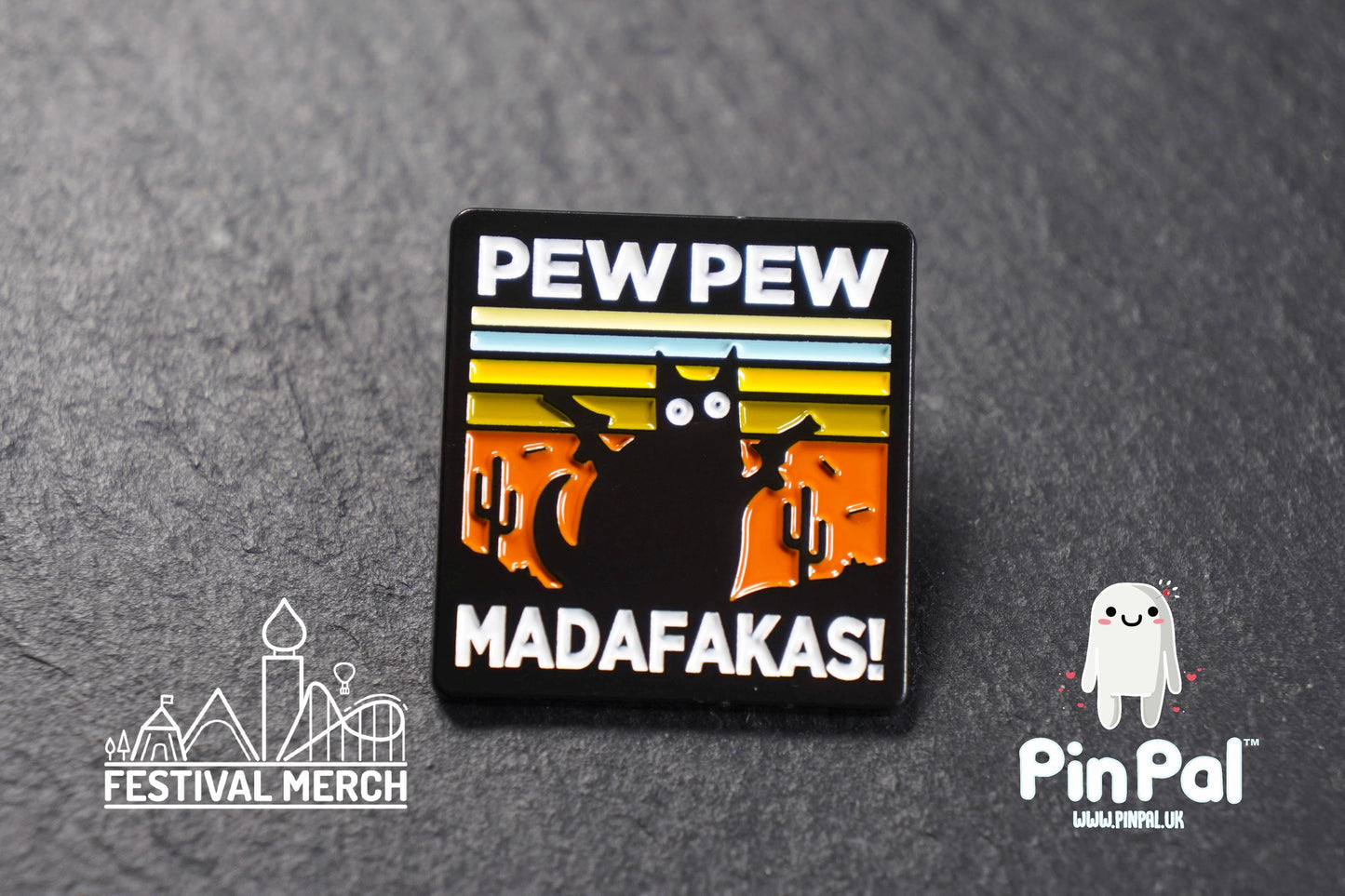 Cat Enamel Pin - PinPal UK186 - Pin Badges - Funny Gift, Music Gift, Anime Gift, Cute Gift, Positive gift, Cheeky Rude Gift, Unique Gift