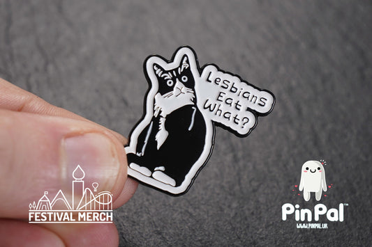 Cat Enamel Pin - PinPal UK187 - Pin Badges - Funny Gift, Music Gift, Anime Gift, Cute Gift, Positive gift, Cheeky Rude Gift, Unique Gift
