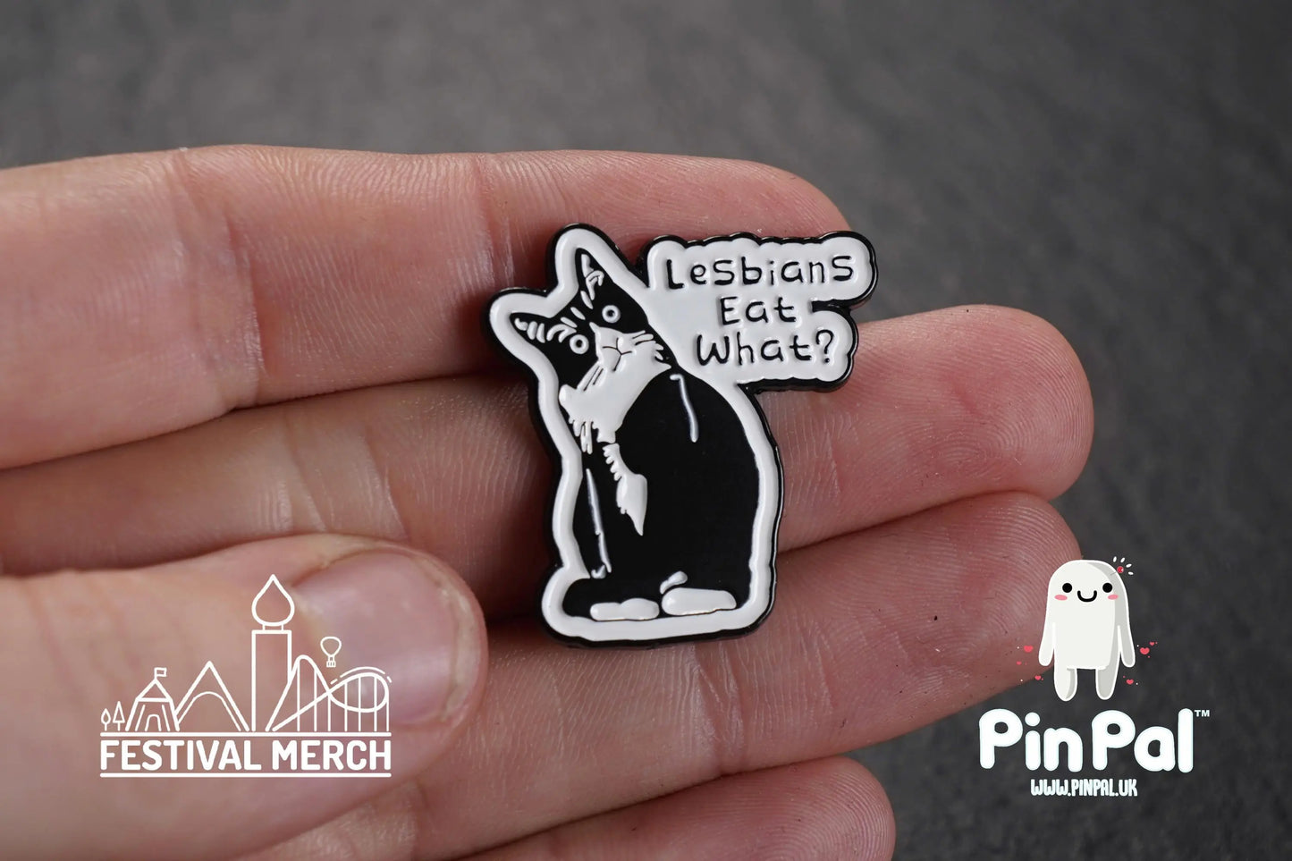 Cat Enamel Pin - PinPal UK187 - Pin Badges - Funny Gift, Music Gift, Anime Gift, Cute Gift, Positive gift, Cheeky Rude Gift, Unique Gift