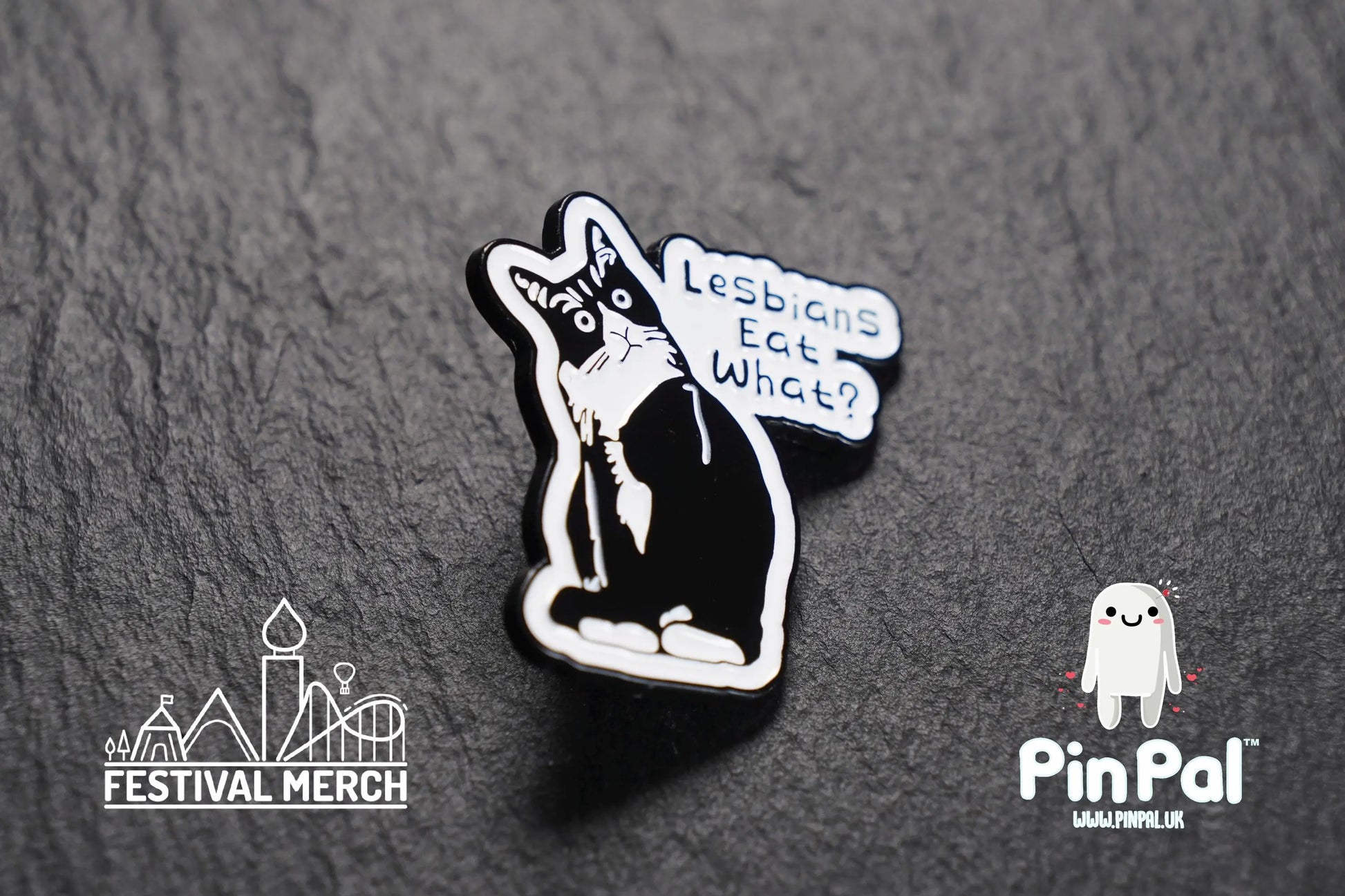 Cat Enamel Pin - PinPal UK187 - Pin Badges - Funny Gift, Music Gift, Anime Gift, Cute Gift, Positive gift, Cheeky Rude Gift, Unique Gift