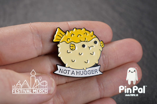 Not Hugger Enamel Pin - PinPal UK200 - Pin Badges - Funny Gift, Music Gift, Anime Gift, Cute Gift, Positive gift, Cheeky Rude Gift, Unique