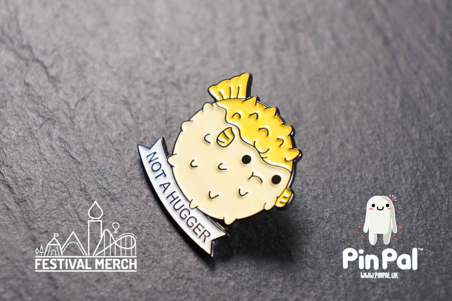 Not Hugger Enamel Pin - PinPal UK200 - Pin Badges - Funny Gift, Music Gift, Anime Gift, Cute Gift, Positive gift, Cheeky Rude Gift, Unique
