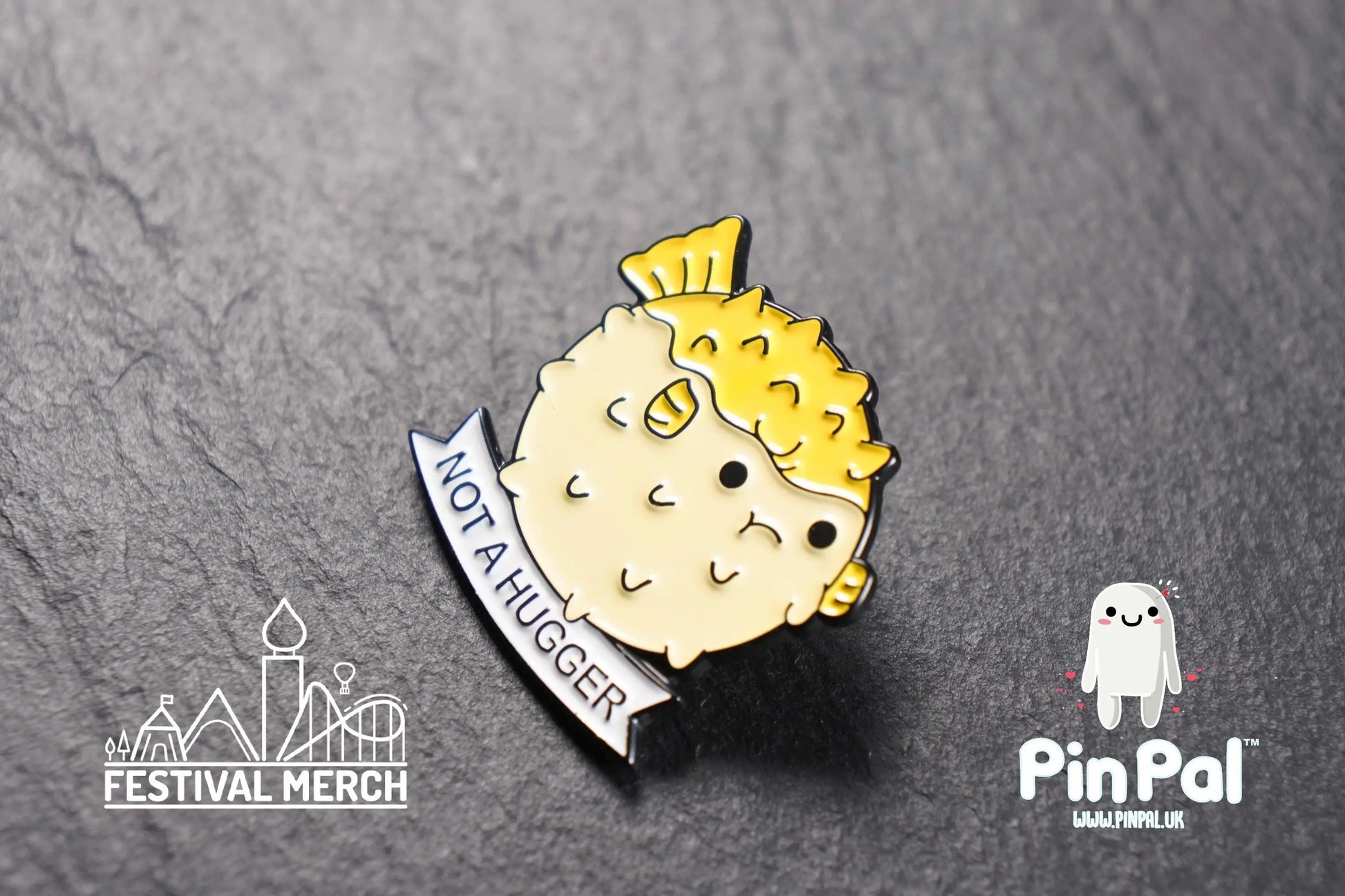 Not Hugger Enamel Pin - PinPal UK200 - Pin Badges - Funny Gift, Music Gift, Anime Gift, Cute Gift, Positive gift, Cheeky Rude Gift, Unique