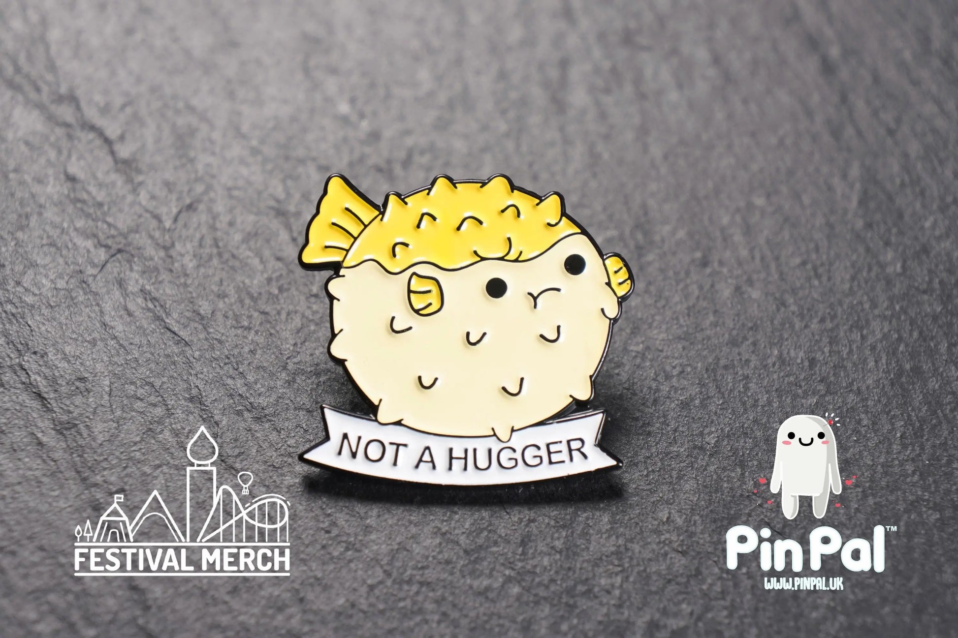 Not Hugger Enamel Pin - PinPal UK200 - Pin Badges - Funny Gift, Music Gift, Anime Gift, Cute Gift, Positive gift, Cheeky Rude Gift, Unique