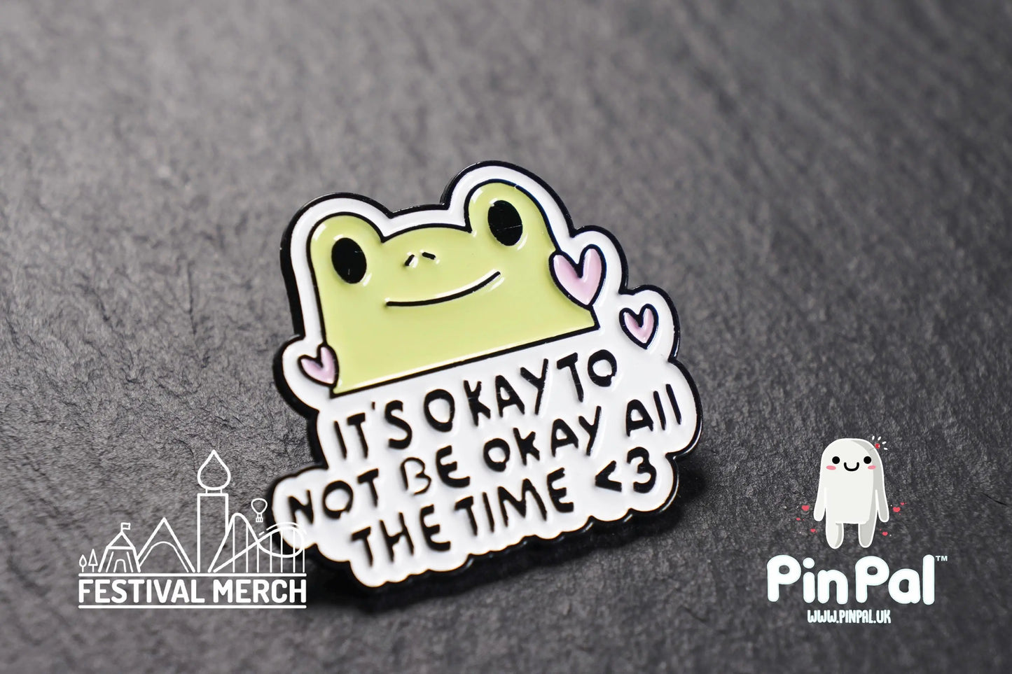 Its okay not to be okay Enamel Pin - PinPal UK201 - Pin Badges - Funny Gift, Music Gift, Anime Gift, Cute Gift, Positive gift, ok frog pin