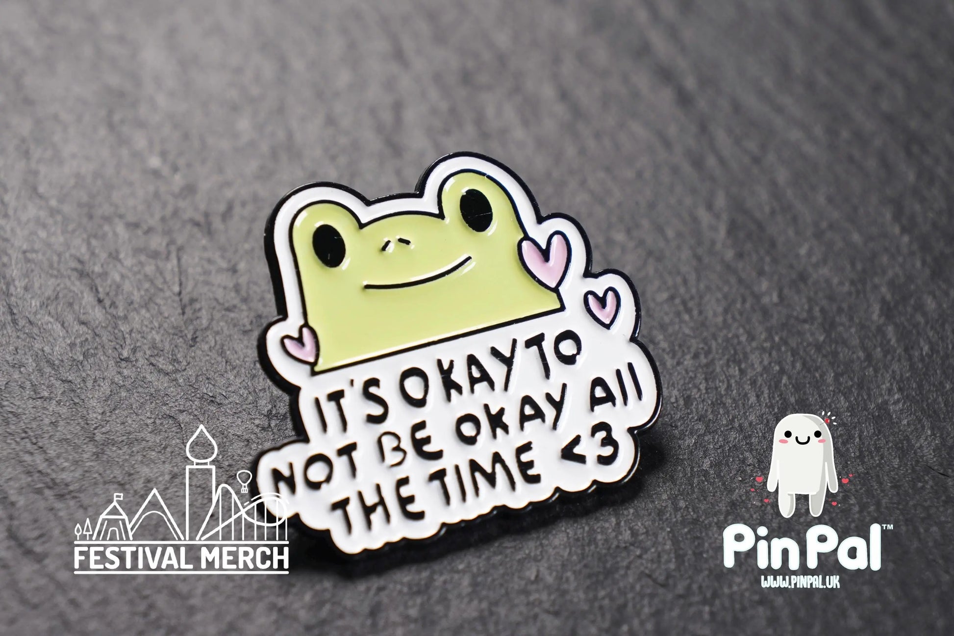 Its okay not to be okay Enamel Pin - PinPal UK201 - Pin Badges - Funny Gift, Music Gift, Anime Gift, Cute Gift, Positive gift, ok frog pin