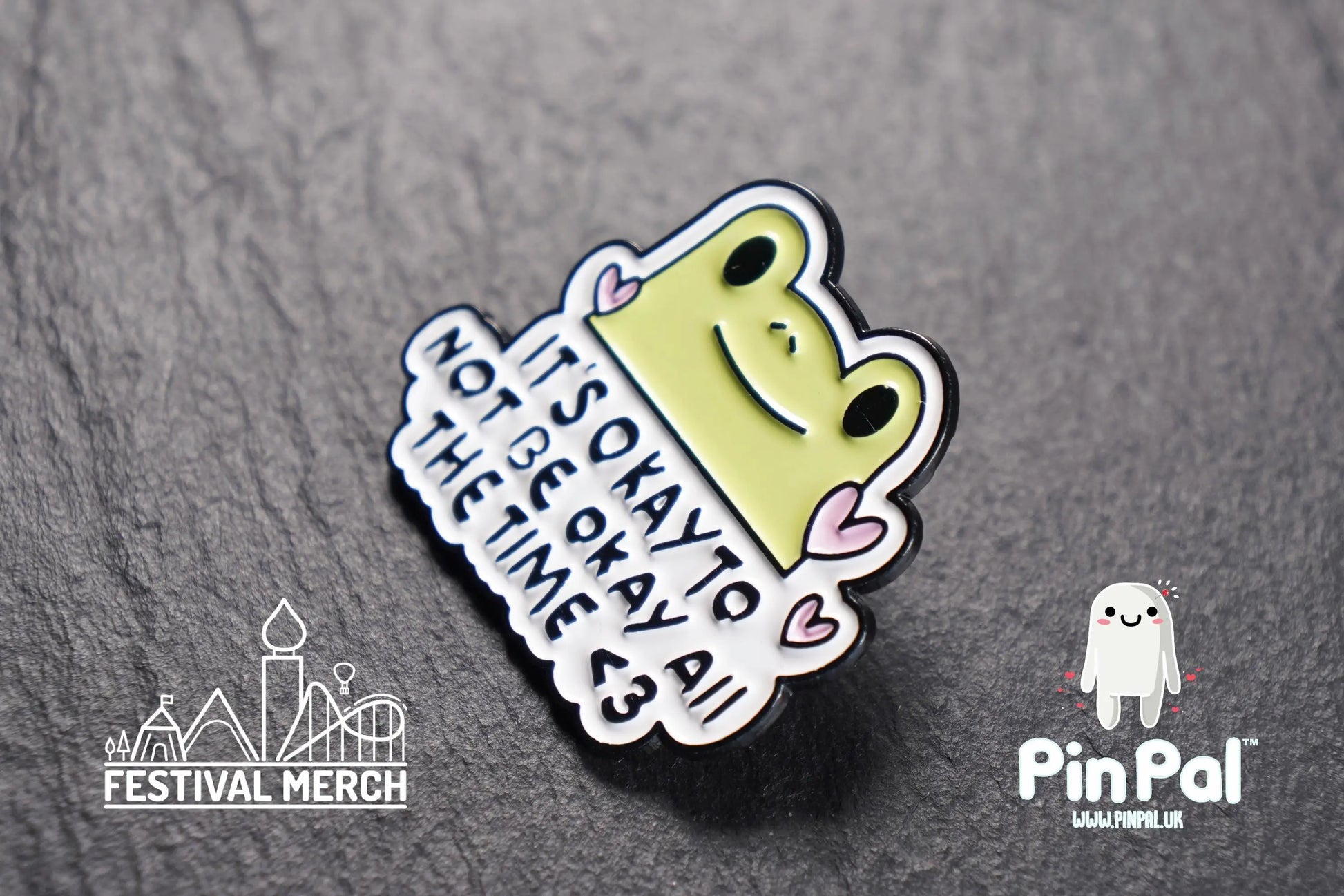 Its okay not to be okay Enamel Pin - PinPal UK201 - Pin Badges - Funny Gift, Music Gift, Anime Gift, Cute Gift, Positive gift, ok frog pin