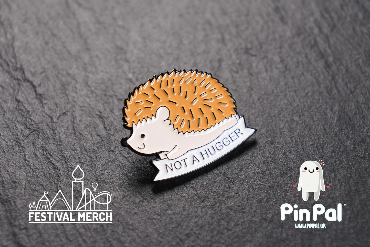Hedgehog Enamel Pin - PinPal UK202 - Pin Badges - Funny Gift, Music Gift, Anime Gift, Cute Gift, Positive gift, Cheeky Rude Gift, Unique