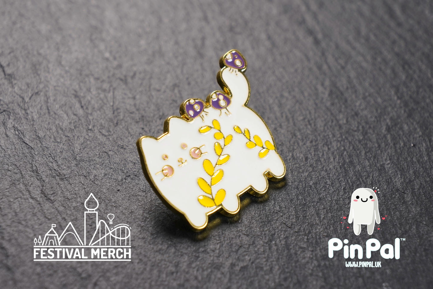 Cat Enamel Pin - PinPal UK203 - Pin Badges - Funny Gift, Music Gift, Anime Gift, Cute Gift, Positive gift, Cheeky Rude Gift, Unique Gift