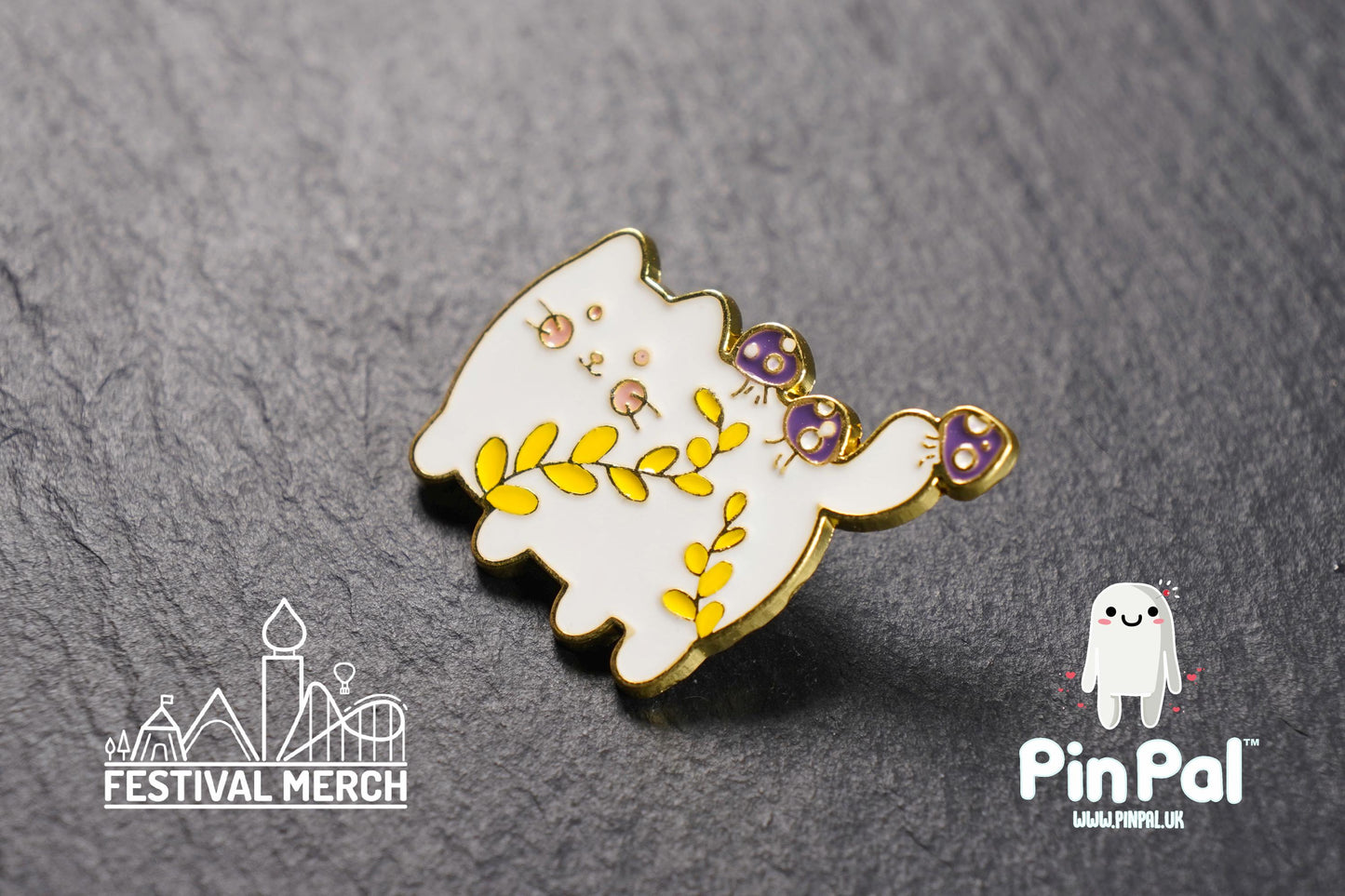 Cat Enamel Pin - PinPal UK203 - Pin Badges - Funny Gift, Music Gift, Anime Gift, Cute Gift, Positive gift, Cheeky Rude Gift, Unique Gift