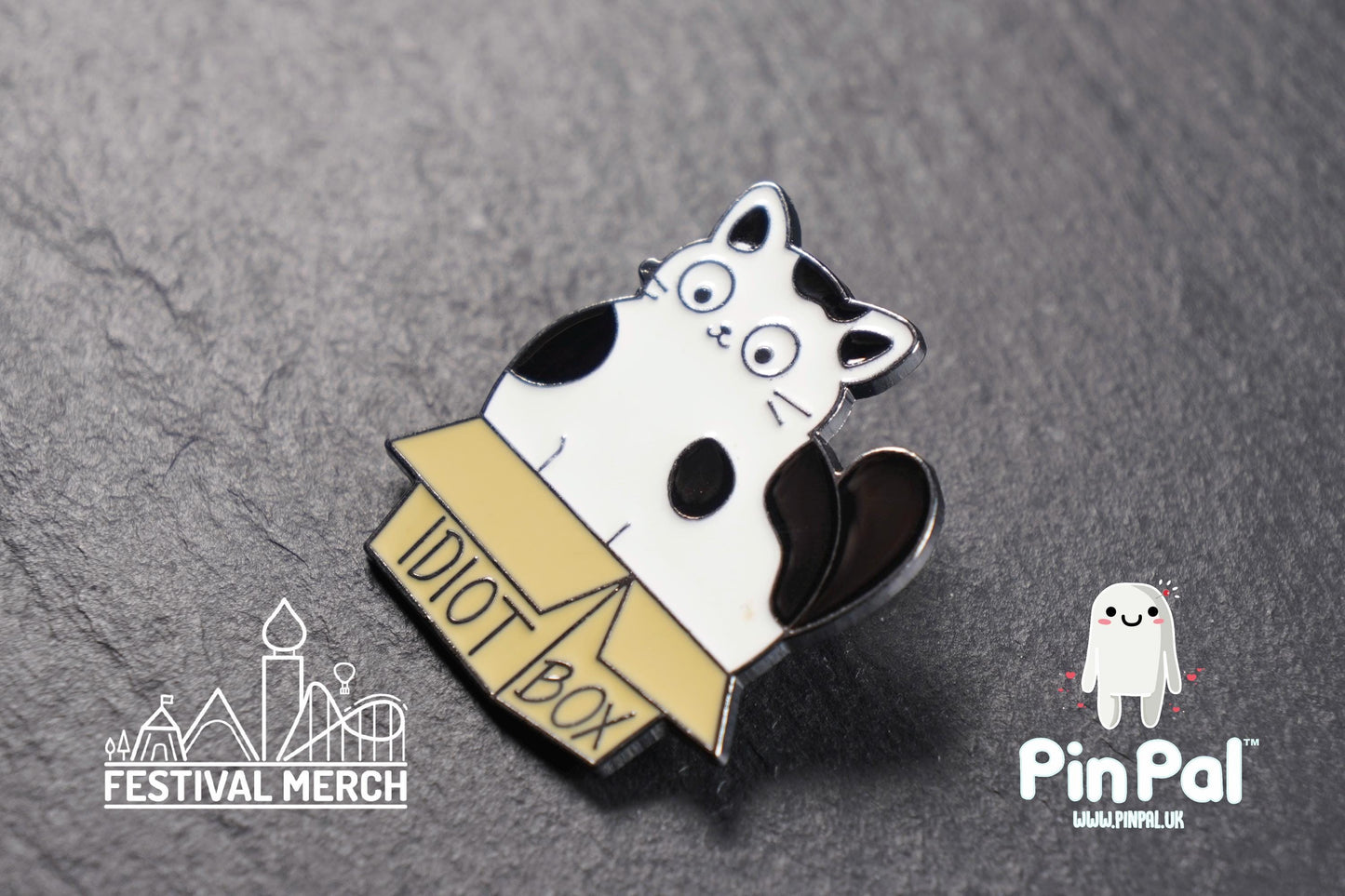 Cat Enamel Pin - PinPal UK204 - Pin Badges - Funny Gift, Music Gift, Anime Gift, Cute Gift, Positive gift, Cheeky Rude Gift, Unique Gift