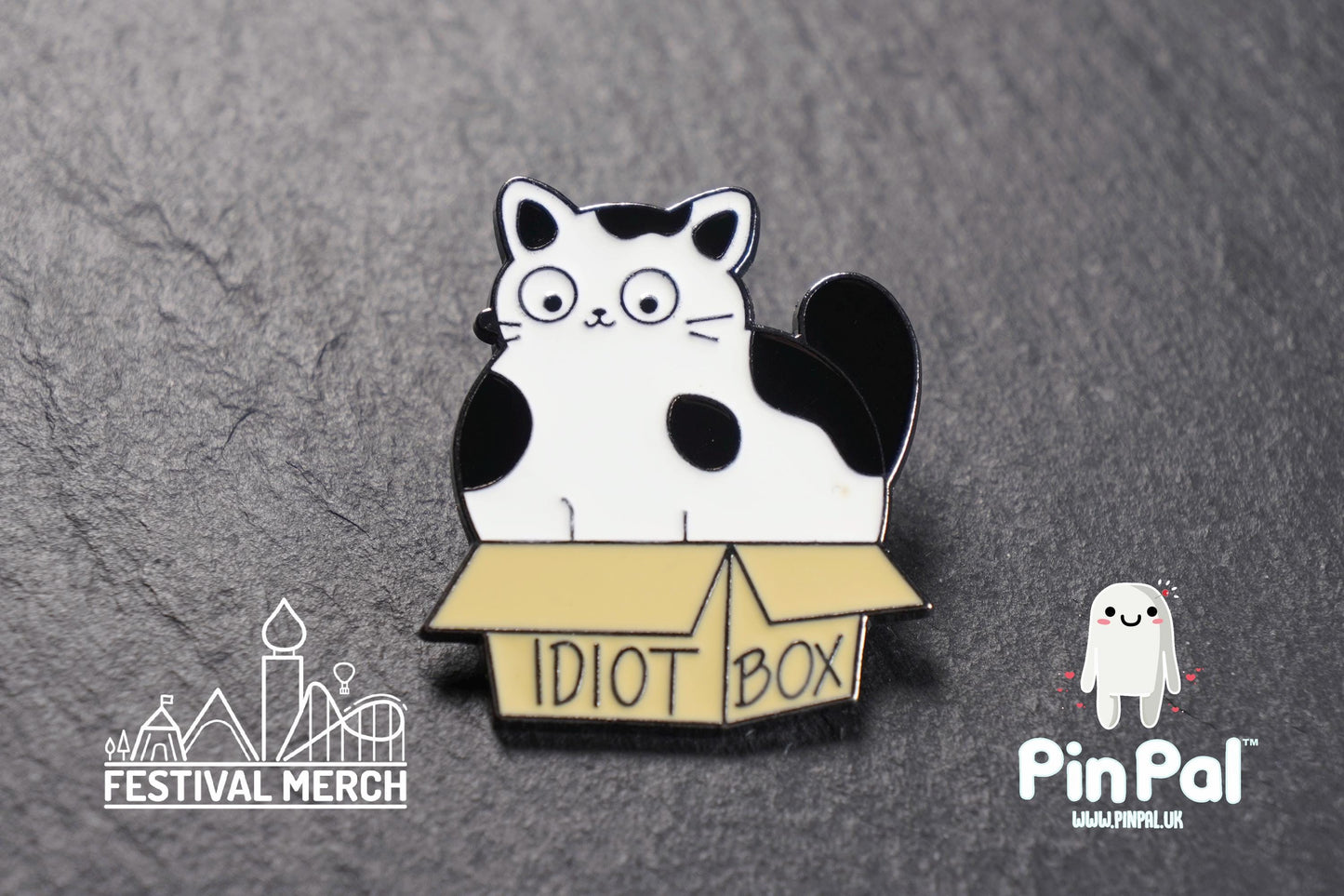 Cat Enamel Pin - PinPal UK204 - Pin Badges - Funny Gift, Music Gift, Anime Gift, Cute Gift, Positive gift, Cheeky Rude Gift, Unique Gift