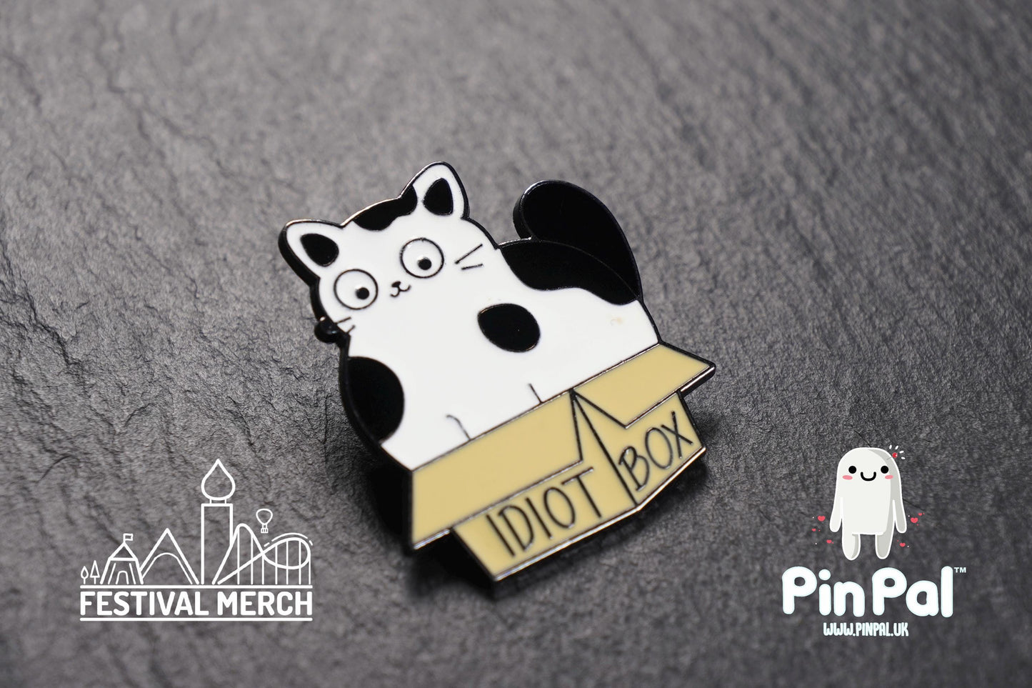 Cat Enamel Pin - PinPal UK204 - Pin Badges - Funny Gift, Music Gift, Anime Gift, Cute Gift, Positive gift, Cheeky Rude Gift, Unique Gift