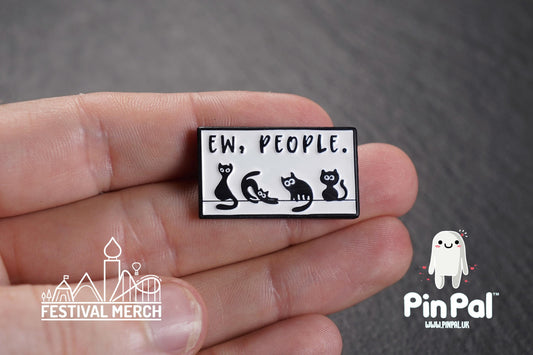 Cat Enamel Pin - PinPal UK205 - Pin Badges - Funny Gift, Music Gift, Anime Gift, Cute Gift, Positive gift, Cheeky Rude Gift, Unique Gift