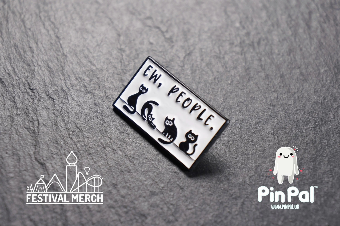 Cat Enamel Pin - PinPal UK205 - Pin Badges - Funny Gift, Music Gift, Anime Gift, Cute Gift, Positive gift, Cheeky Rude Gift, Unique Gift