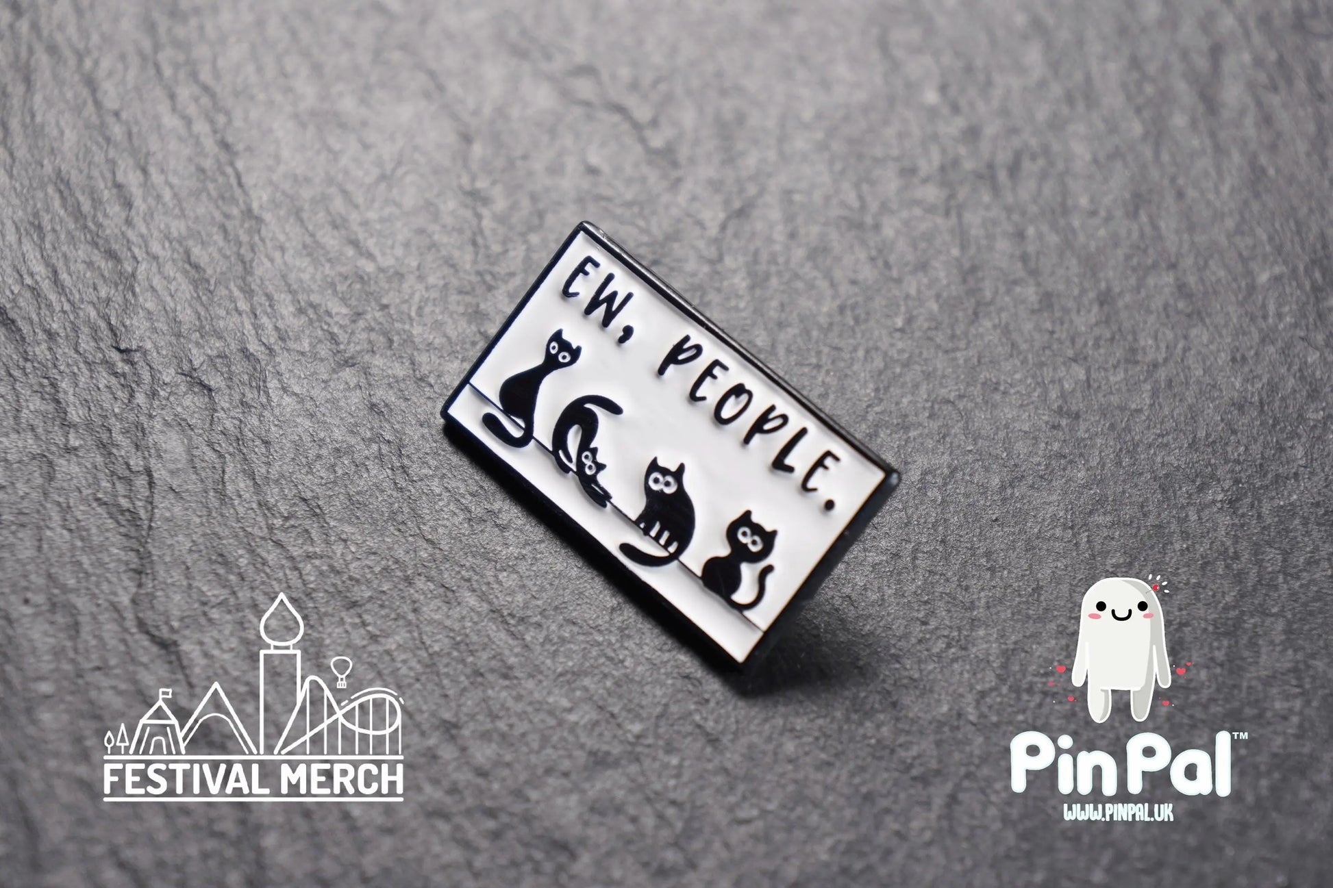 Cat Enamel Pin - PinPal UK205 - Pin Badges - Funny Gift, Music Gift, Anime Gift, Cute Gift, Positive gift, Cheeky Rude Gift, Unique Gift