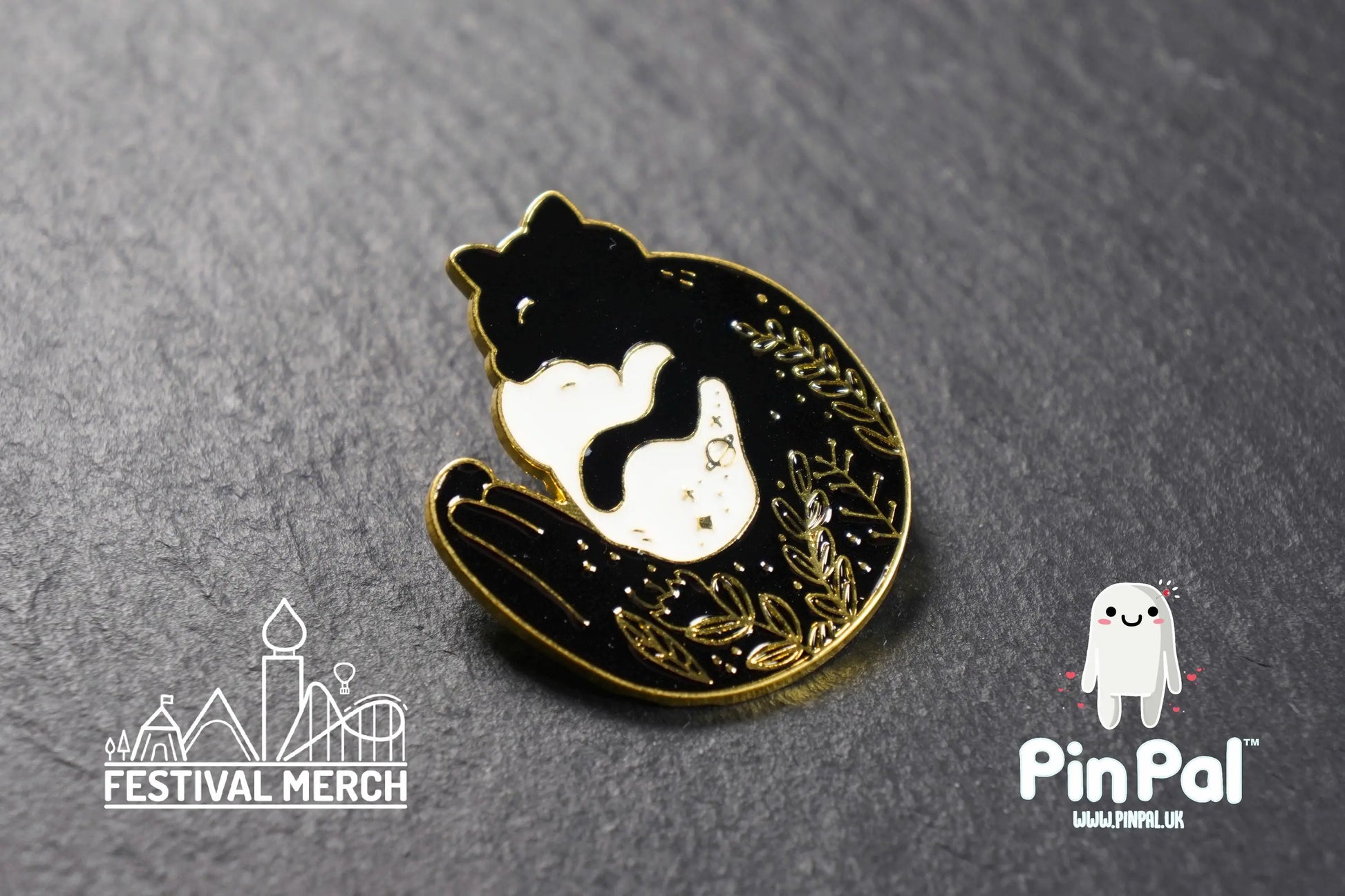 Cat Enamel Pin - PinPal UK209 - Pin Badges - Funny Gift, Music Gift, Anime Gift, Cute Gift, Positive gift, Cheeky Rude Gift, Unique Gift