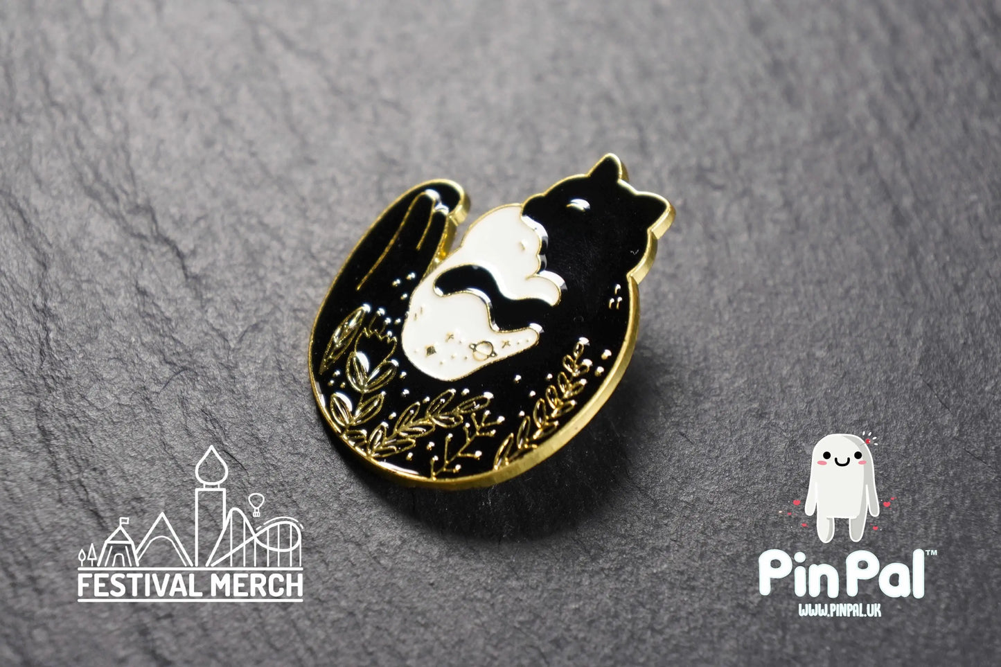 Cat Enamel Pin - PinPal UK209 - Pin Badges - Funny Gift, Music Gift, Anime Gift, Cute Gift, Positive gift, Cheeky Rude Gift, Unique Gift