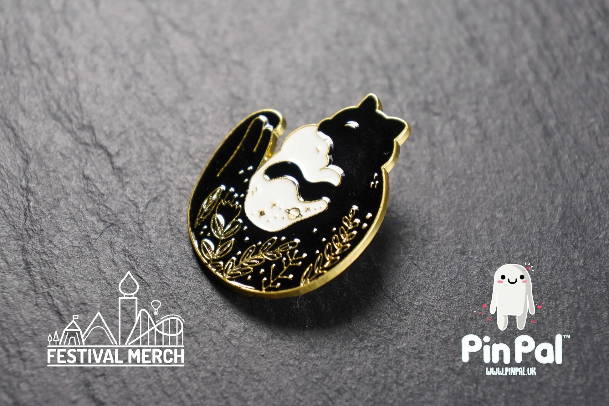 Cat Enamel Pin - PinPal UK209 - Pin Badges - Funny Gift, Music Gift, Anime Gift, Cute Gift, Positive gift, Cheeky Rude Gift, Unique Gift