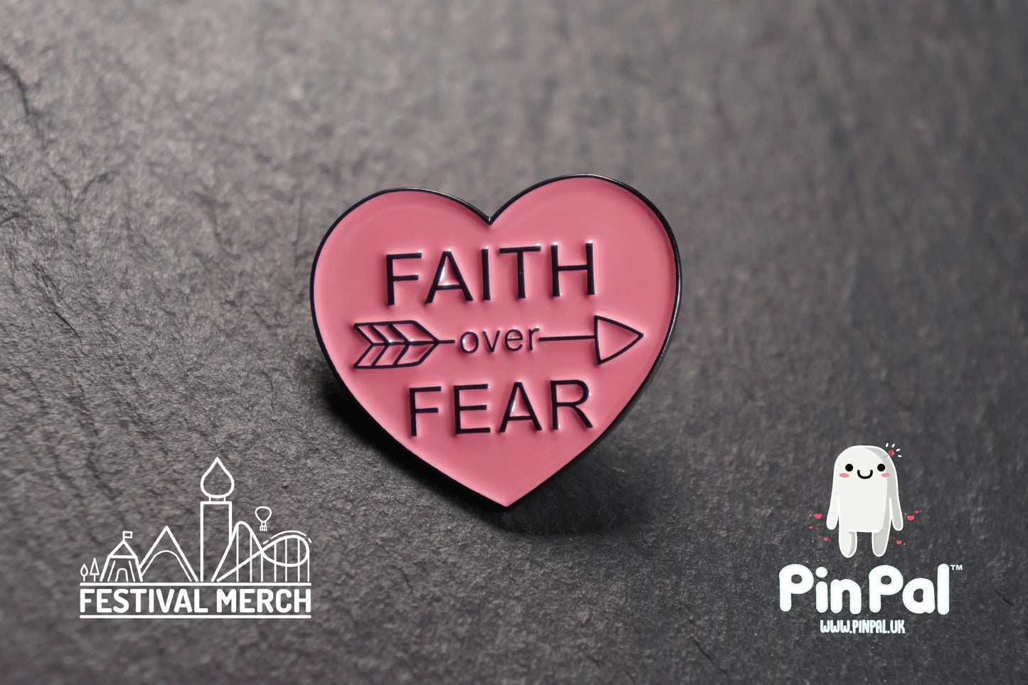 Faith over fear Enamel Pin - PinPal UK093 - Pin Badges - Funny Gift, Music Gift, Anime Gift, Cute Gift, Positive gift, Unique Gift Religious