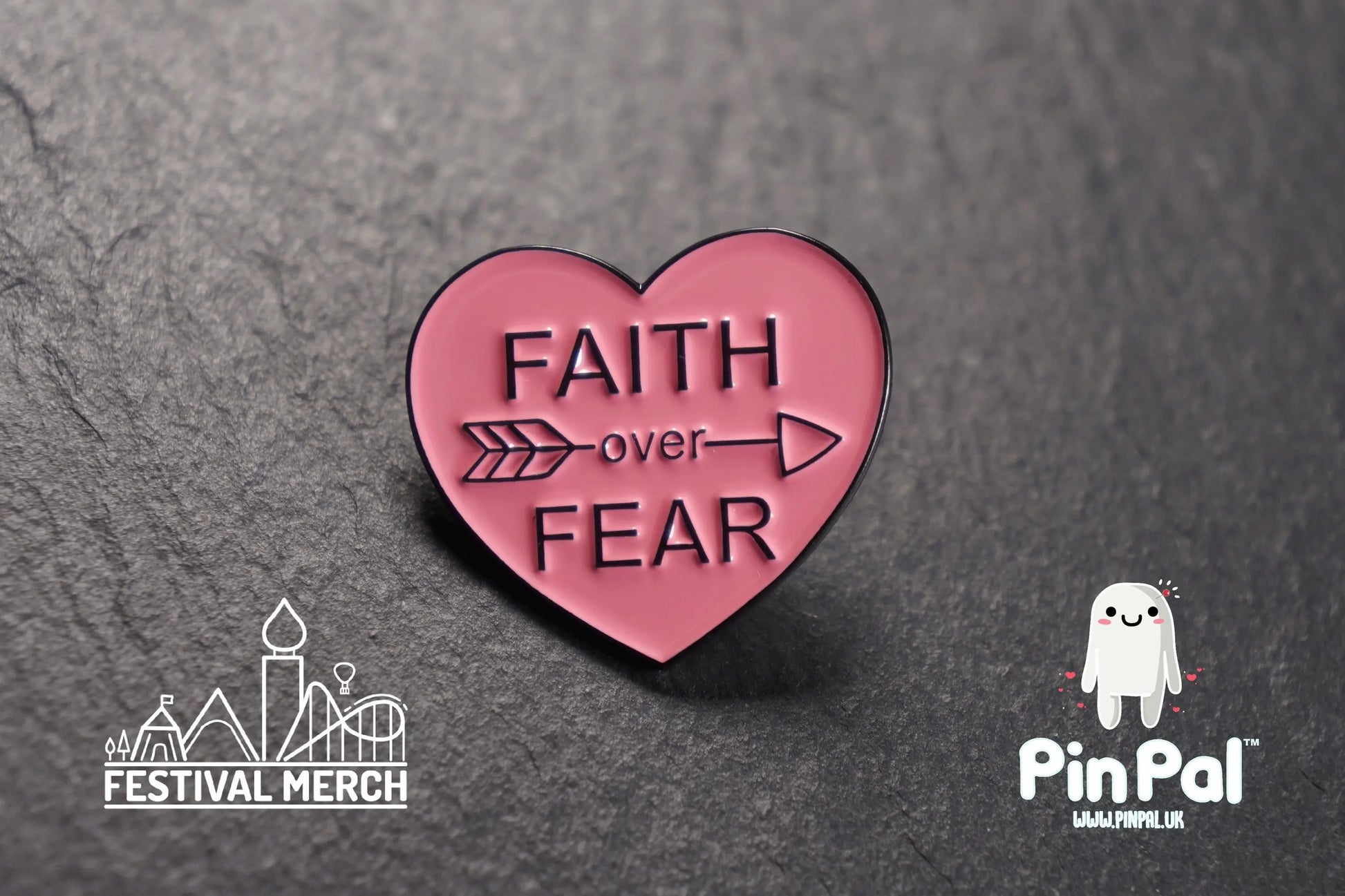 Faith over fear Enamel Pin - PinPal UK093 - Pin Badges - Funny Gift, Music Gift, Anime Gift, Cute Gift, Positive gift, Unique Gift Religious