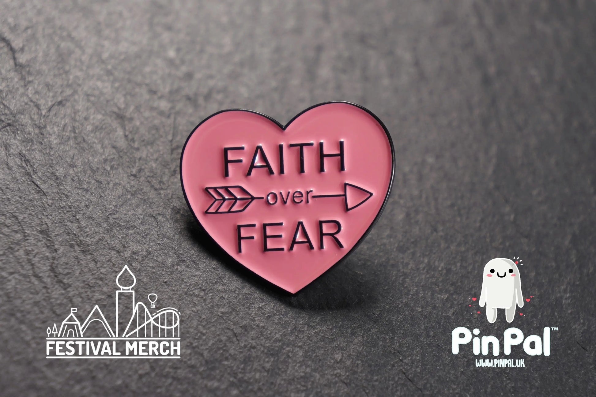 Faith over fear Enamel Pin - PinPal UK093 - Pin Badges - Funny Gift, Music Gift, Anime Gift, Cute Gift, Positive gift, Unique Gift Religious