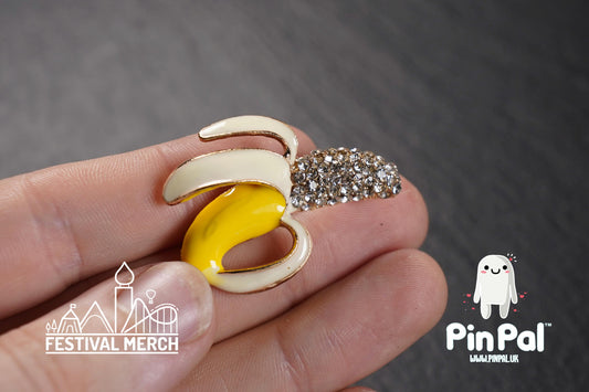 Banana Enamel Pin - PinPal UK150 - Pin Badges - Funny Gift, Music Gift, Anime Gift, Cute Gift, Positive gift, Cheeky Rude Gift, Unique Gift