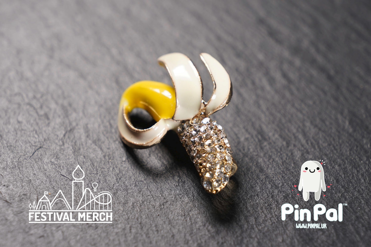 Banana Enamel Pin - PinPal UK150 - Pin Badges - Funny Gift, Music Gift, Anime Gift, Cute Gift, Positive gift, Cheeky Rude Gift, Unique Gift