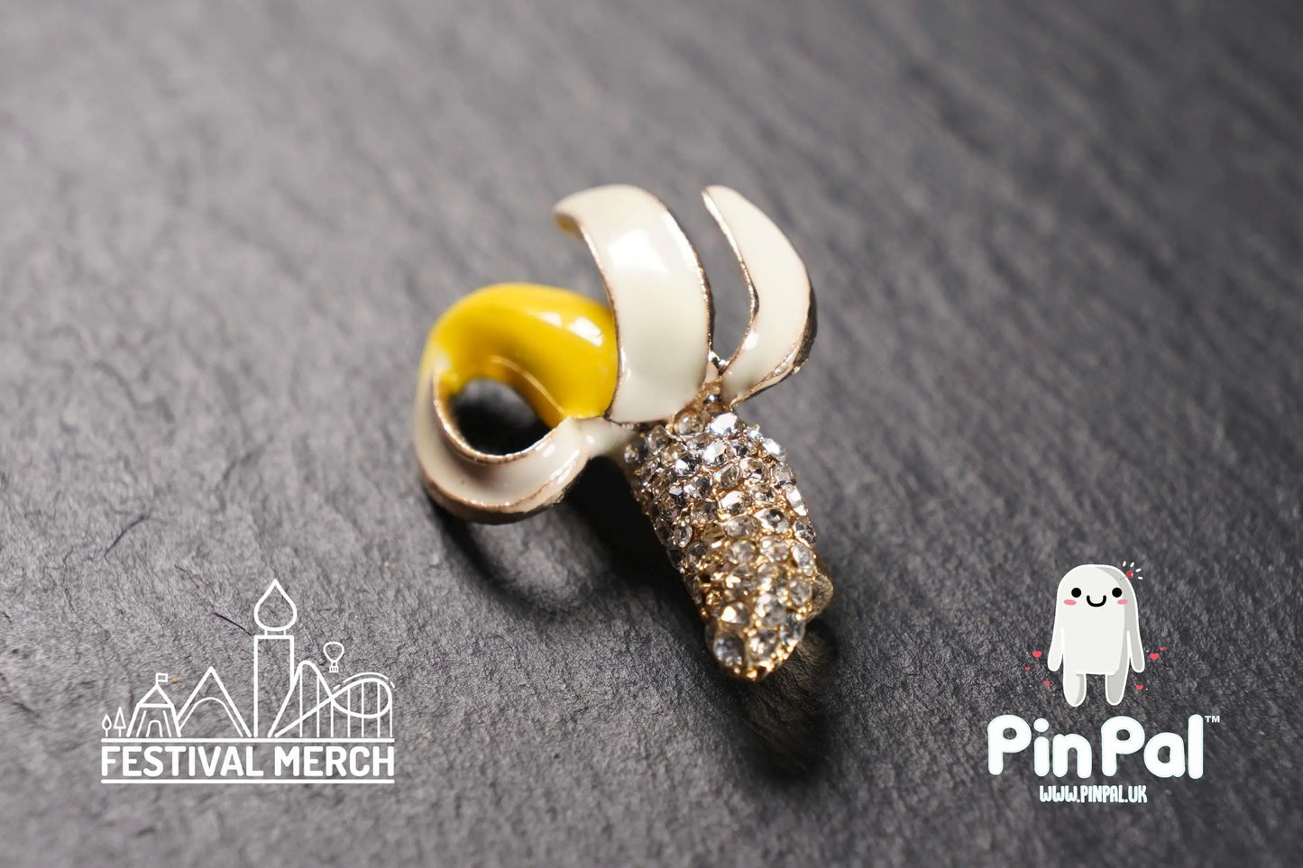 Banana Enamel Pin - PinPal UK150 - Pin Badges - Funny Gift, Music Gift, Anime Gift, Cute Gift, Positive gift, Cheeky Rude Gift, Unique Gift